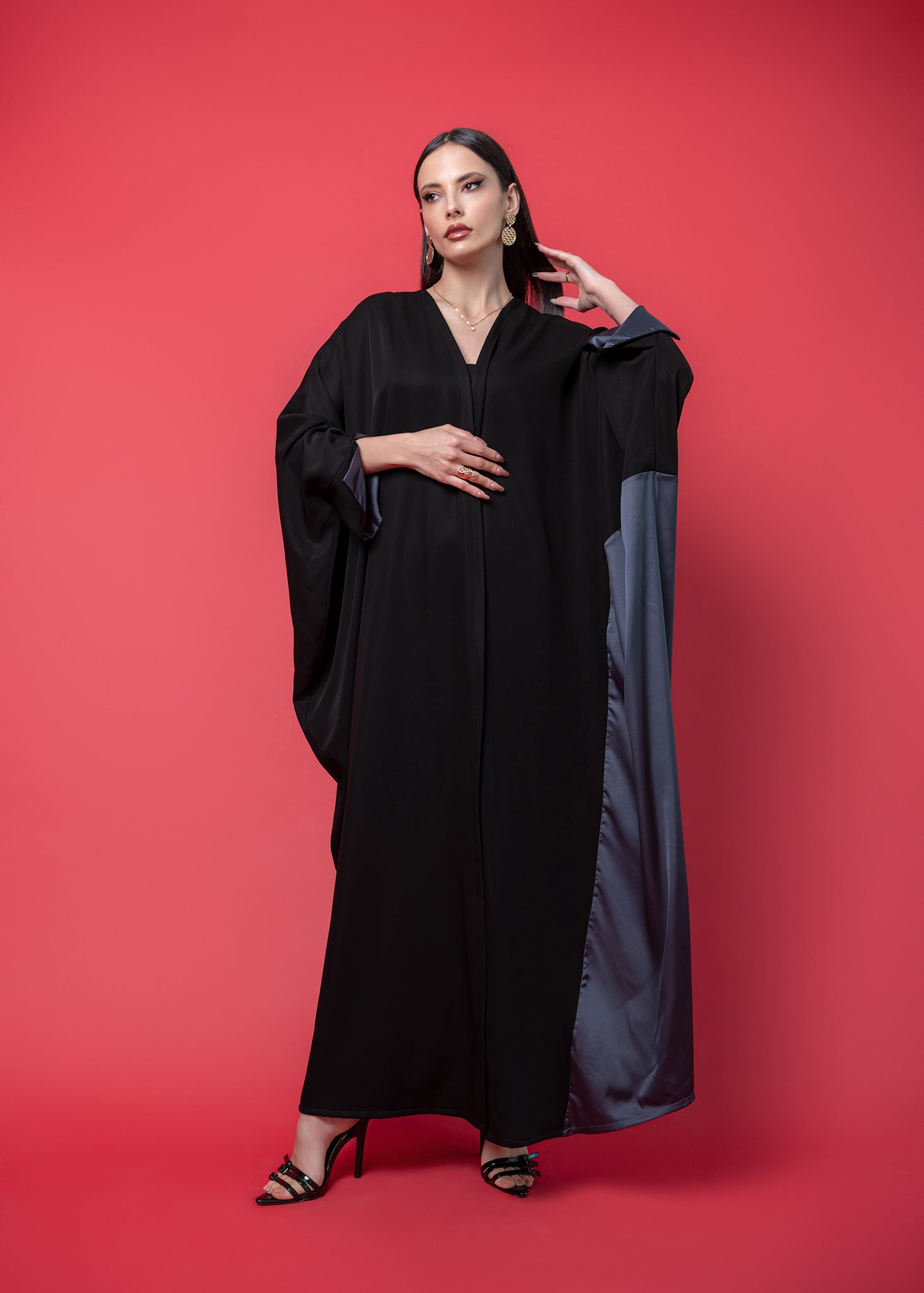 Black crepe abaya