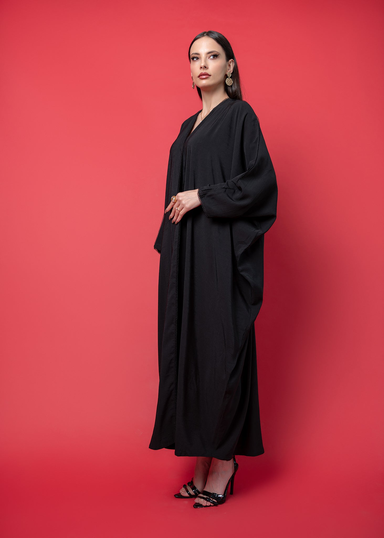 Black crepe abaya