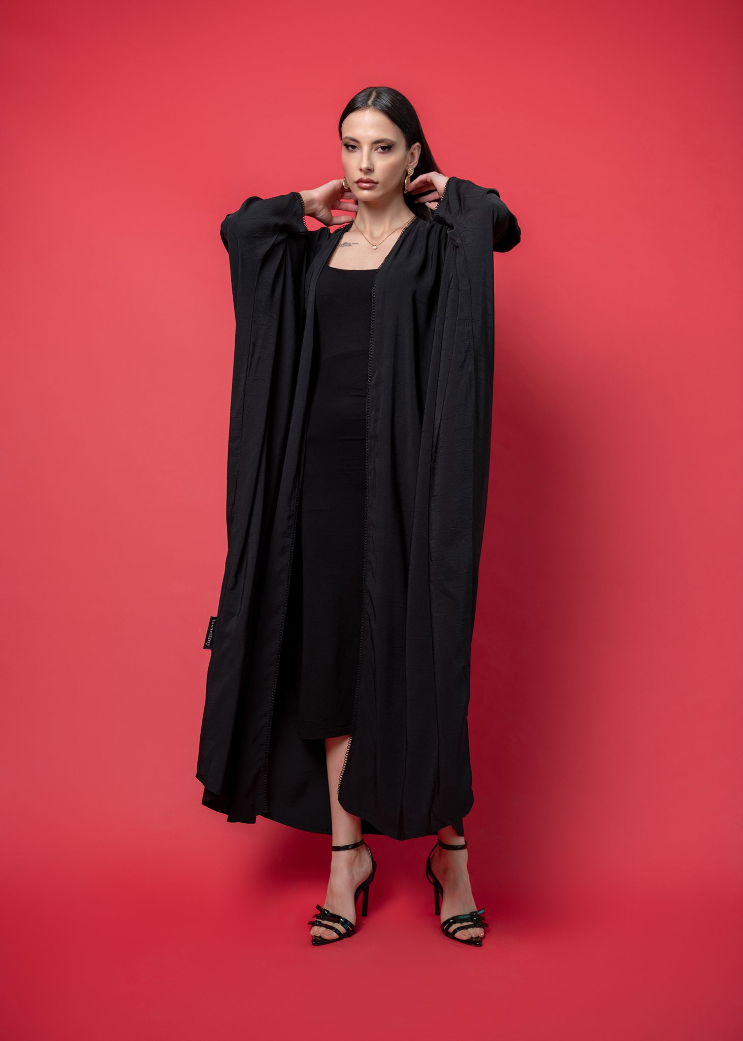 Black crepe abaya