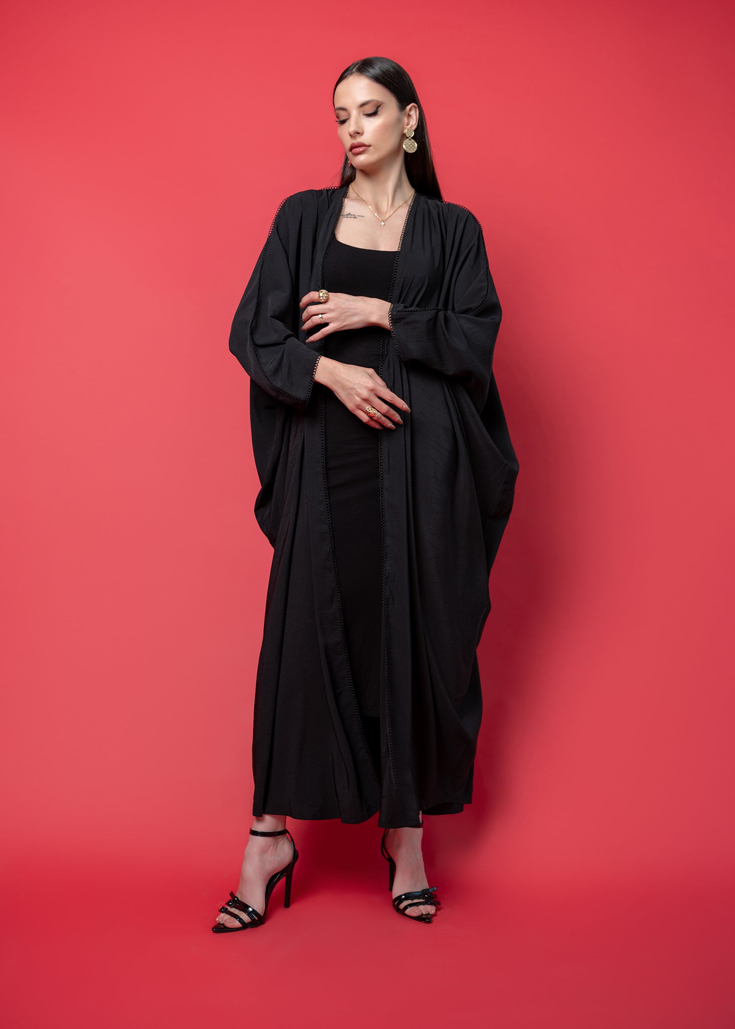 Black crepe abaya