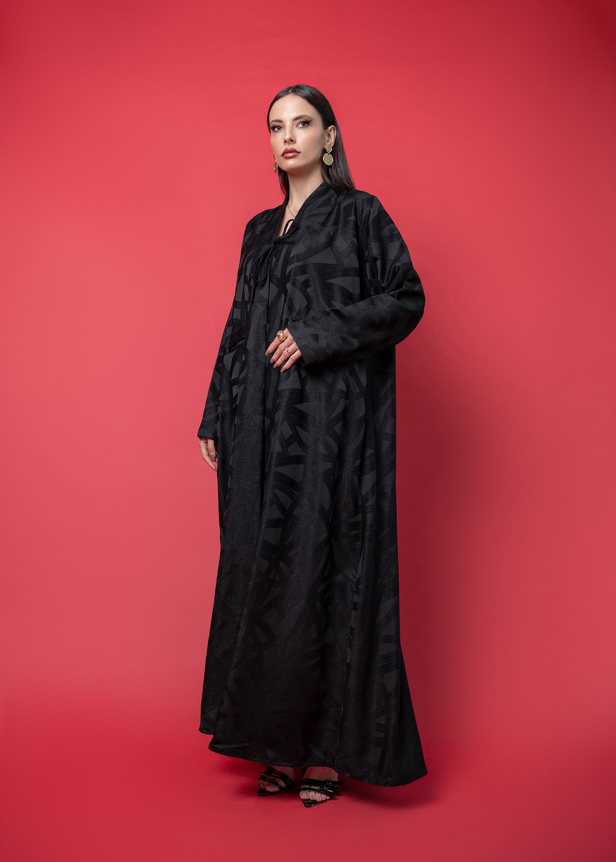 Printed Jacquard abaya