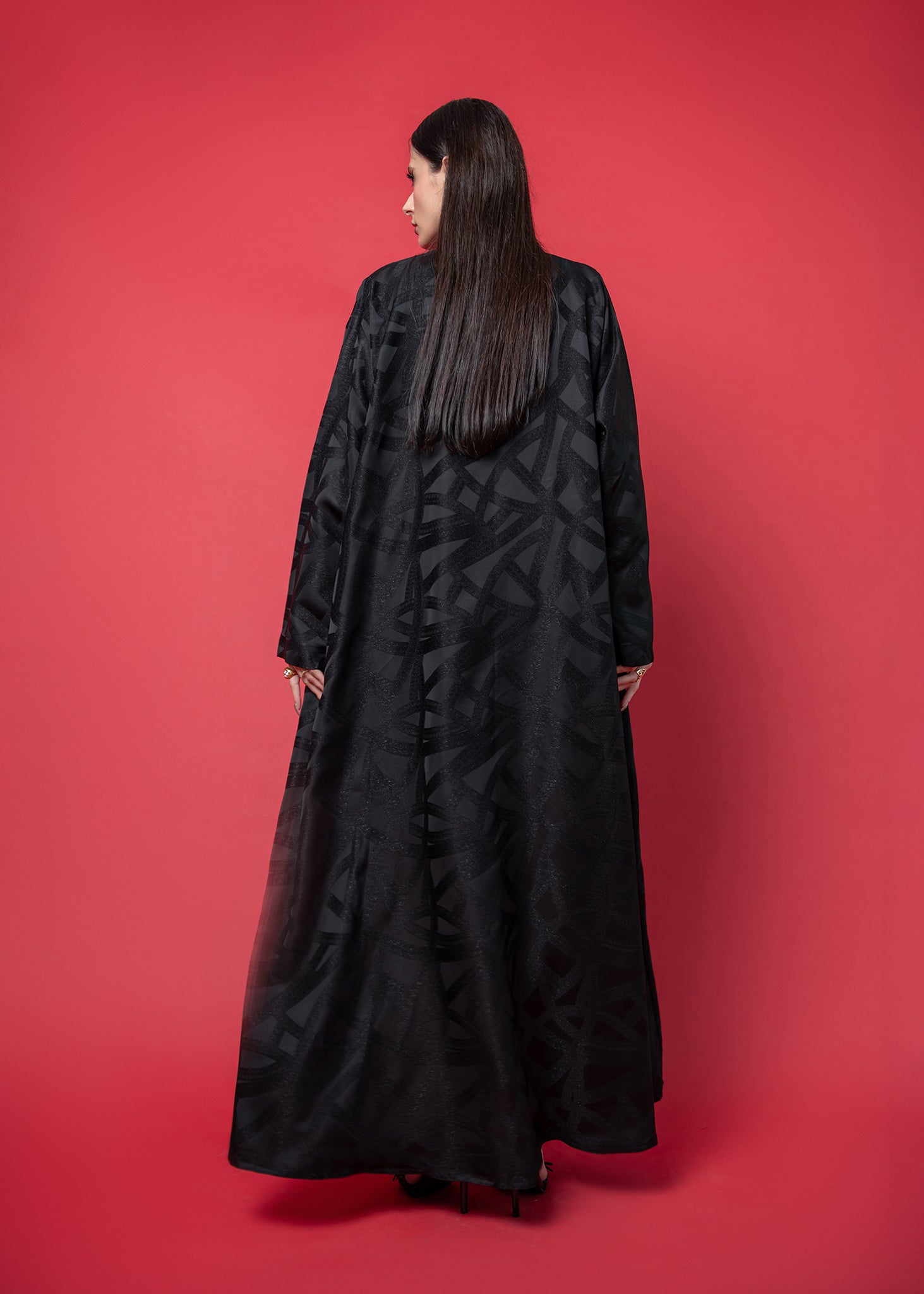 Printed Jacquard abaya