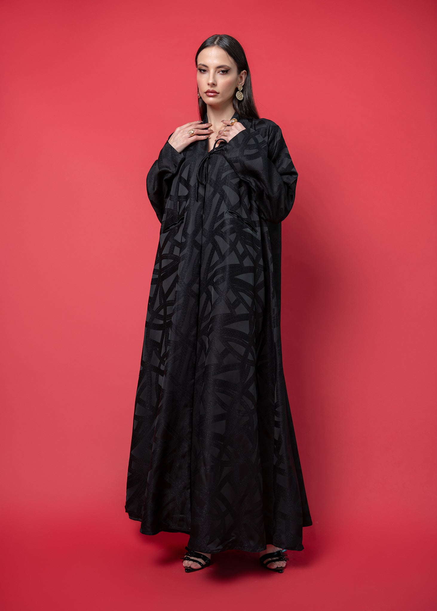 Printed Jacquard abaya