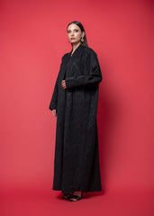 Black Printed winter abaya