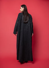 Black Printed winter abaya