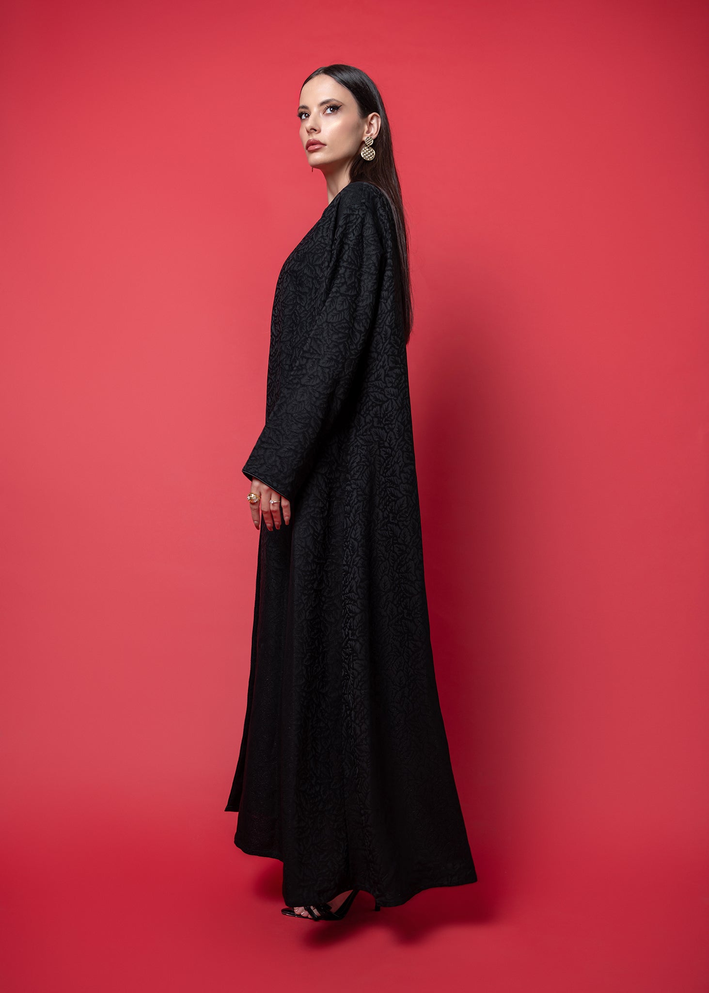 Black Printed abaya