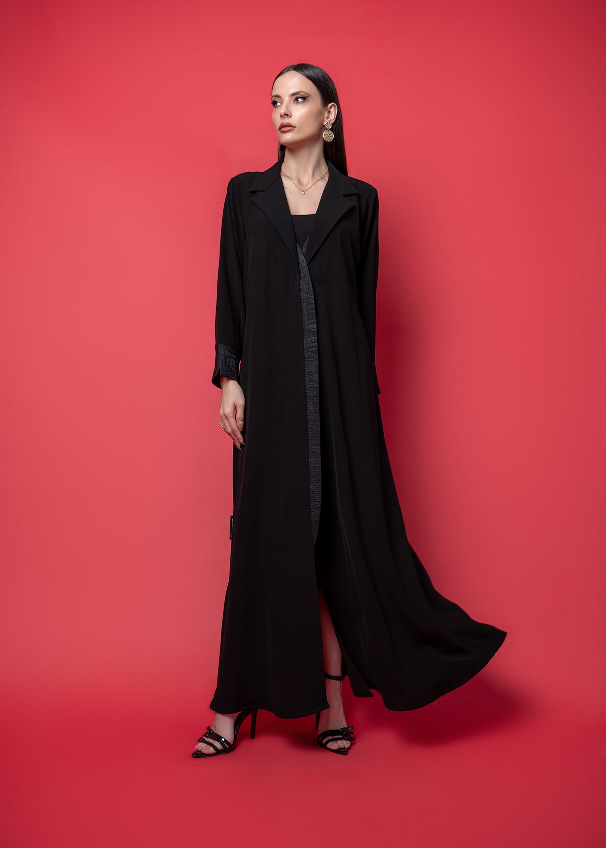 Black crepe abaya