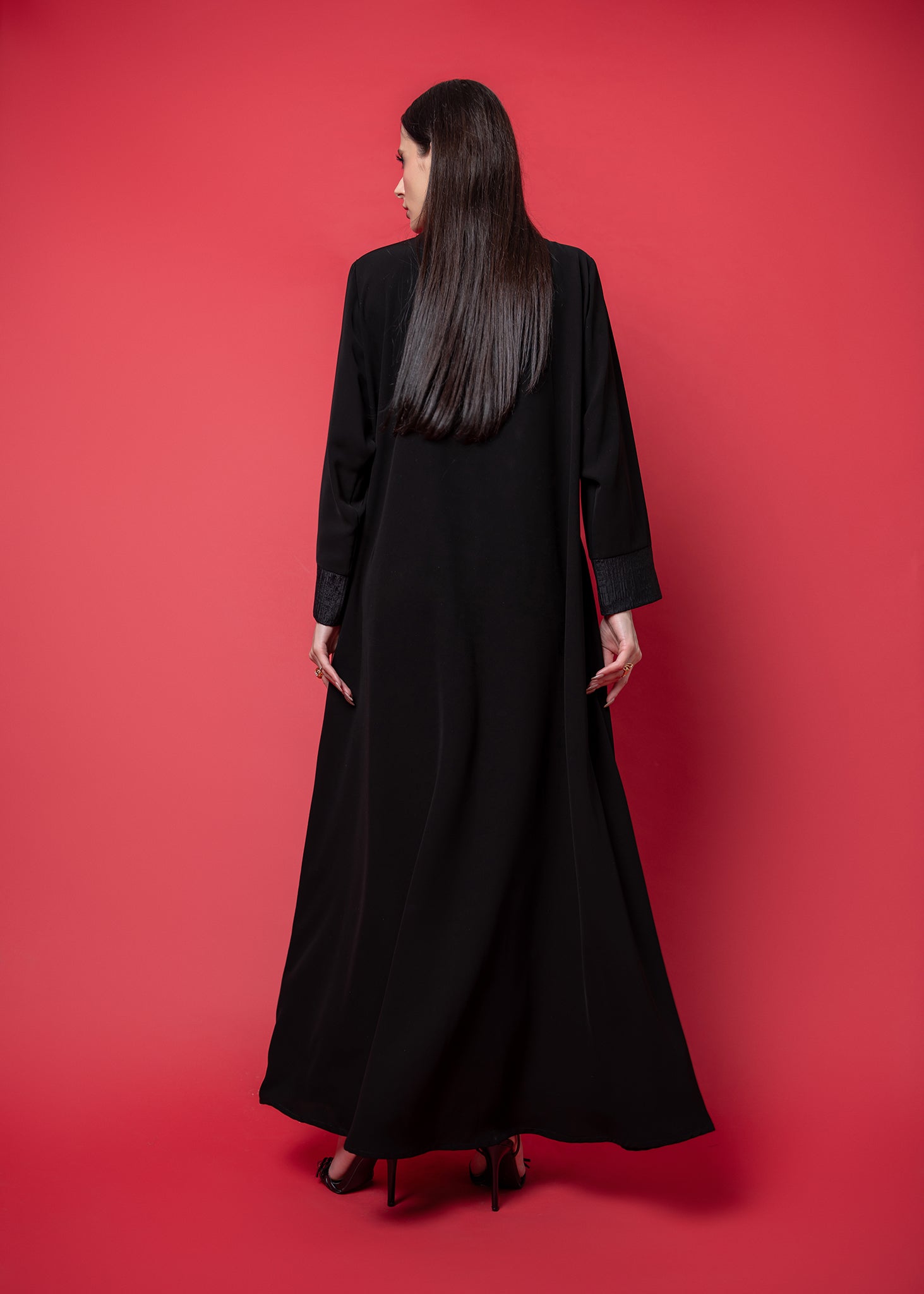 Black crepe abaya