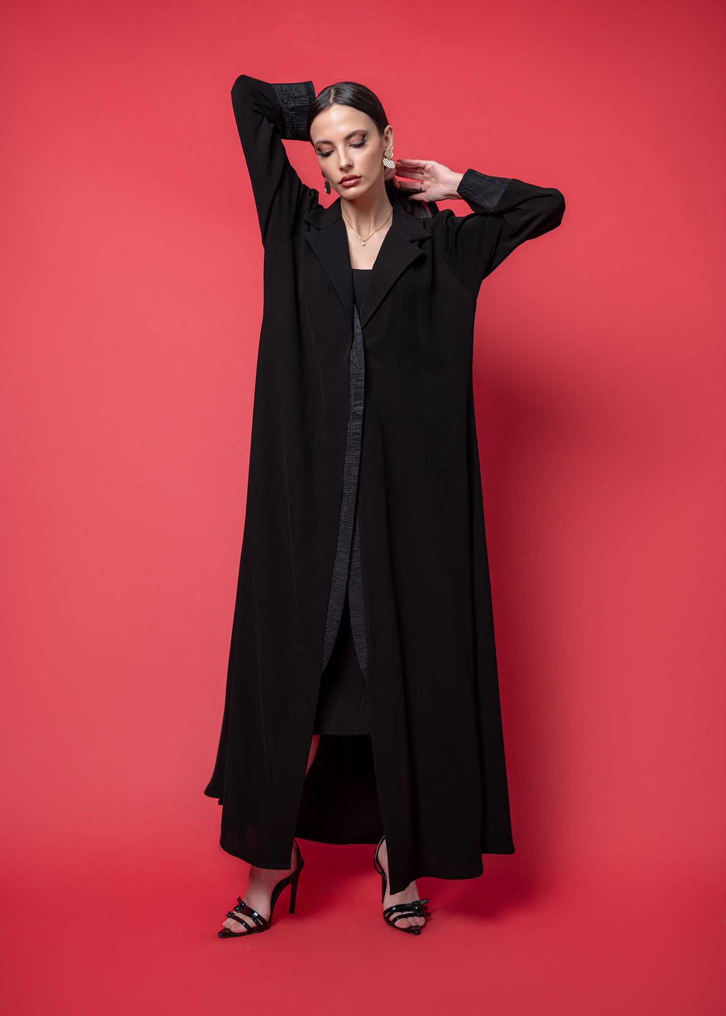 Black crepe abaya