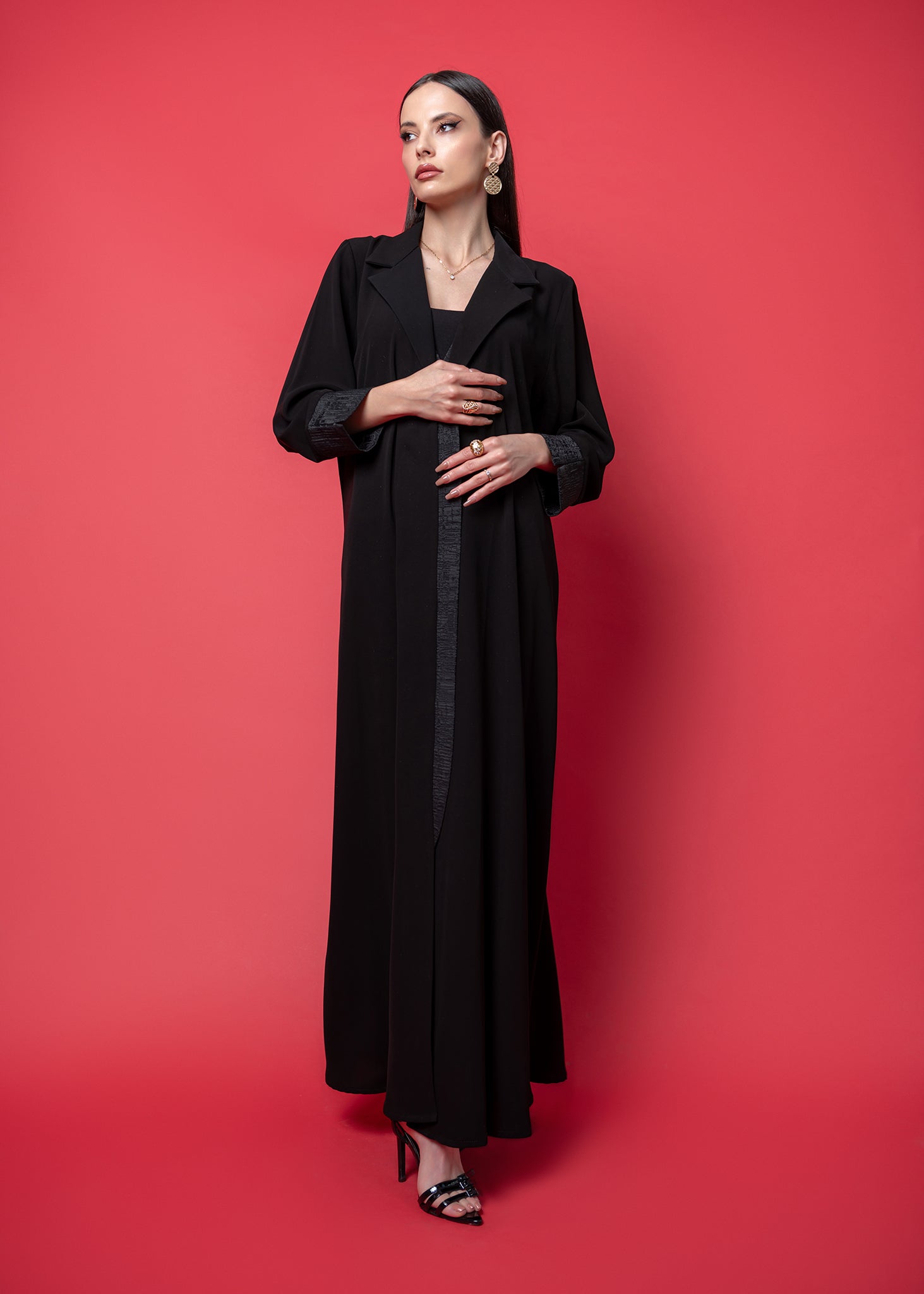 Black crepe abaya