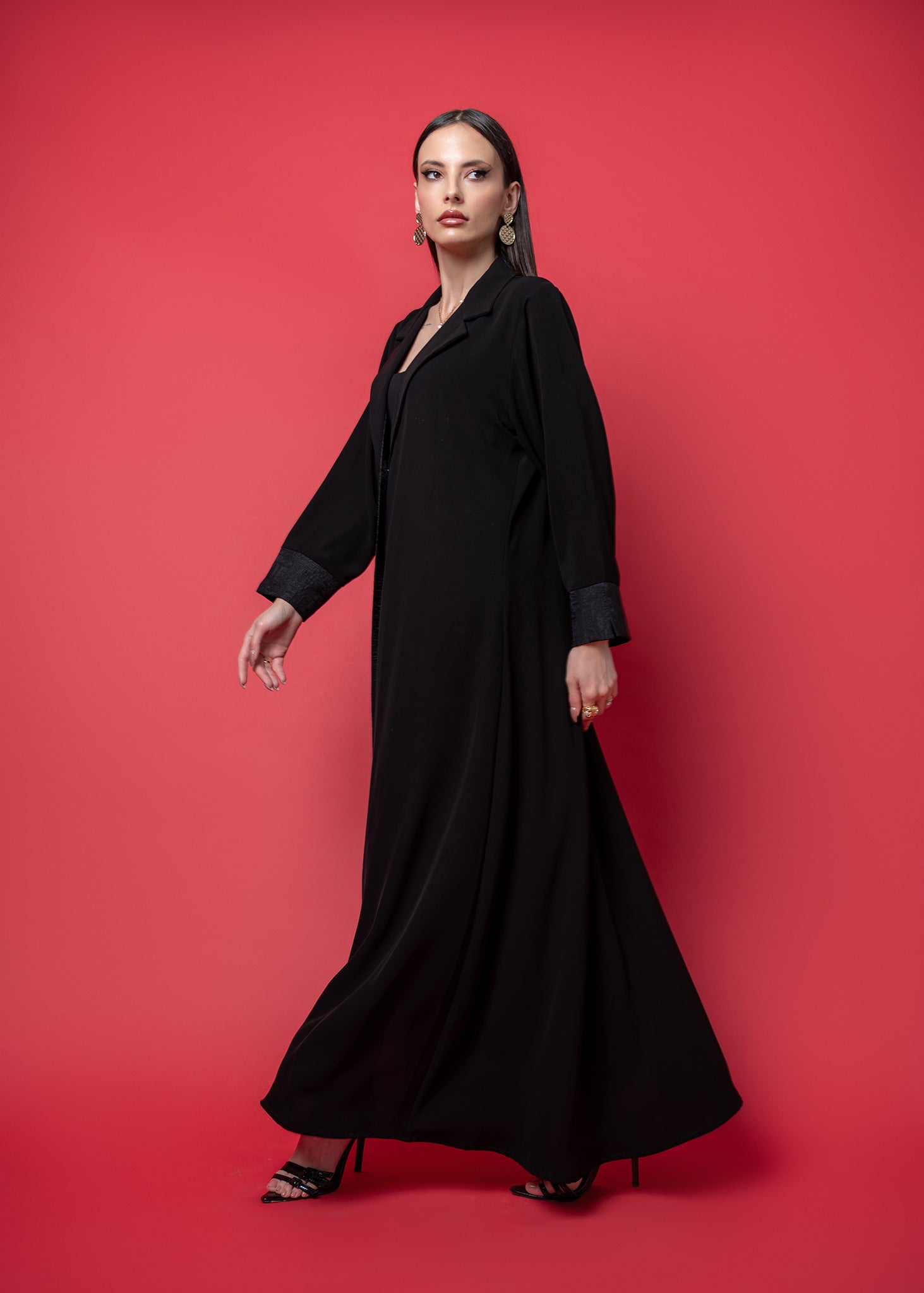 Black crepe abaya