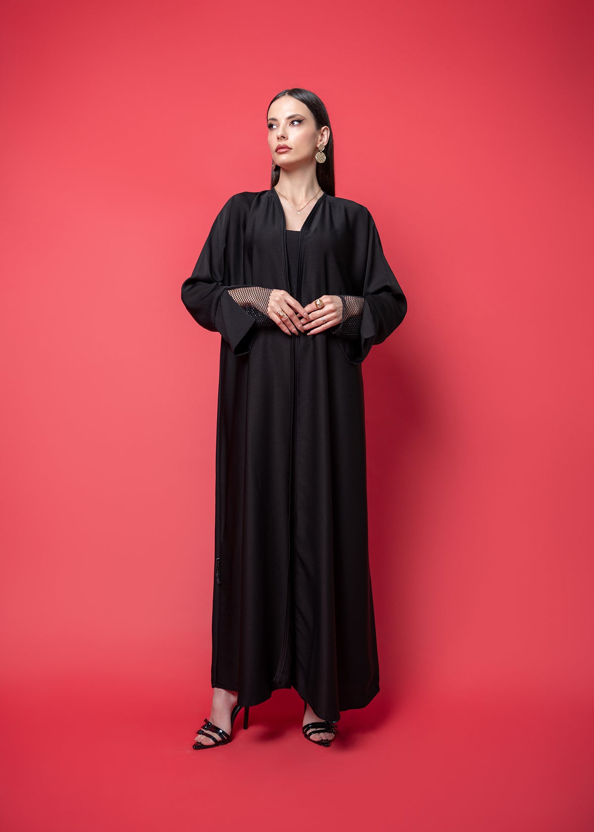 Black crepe Abaya