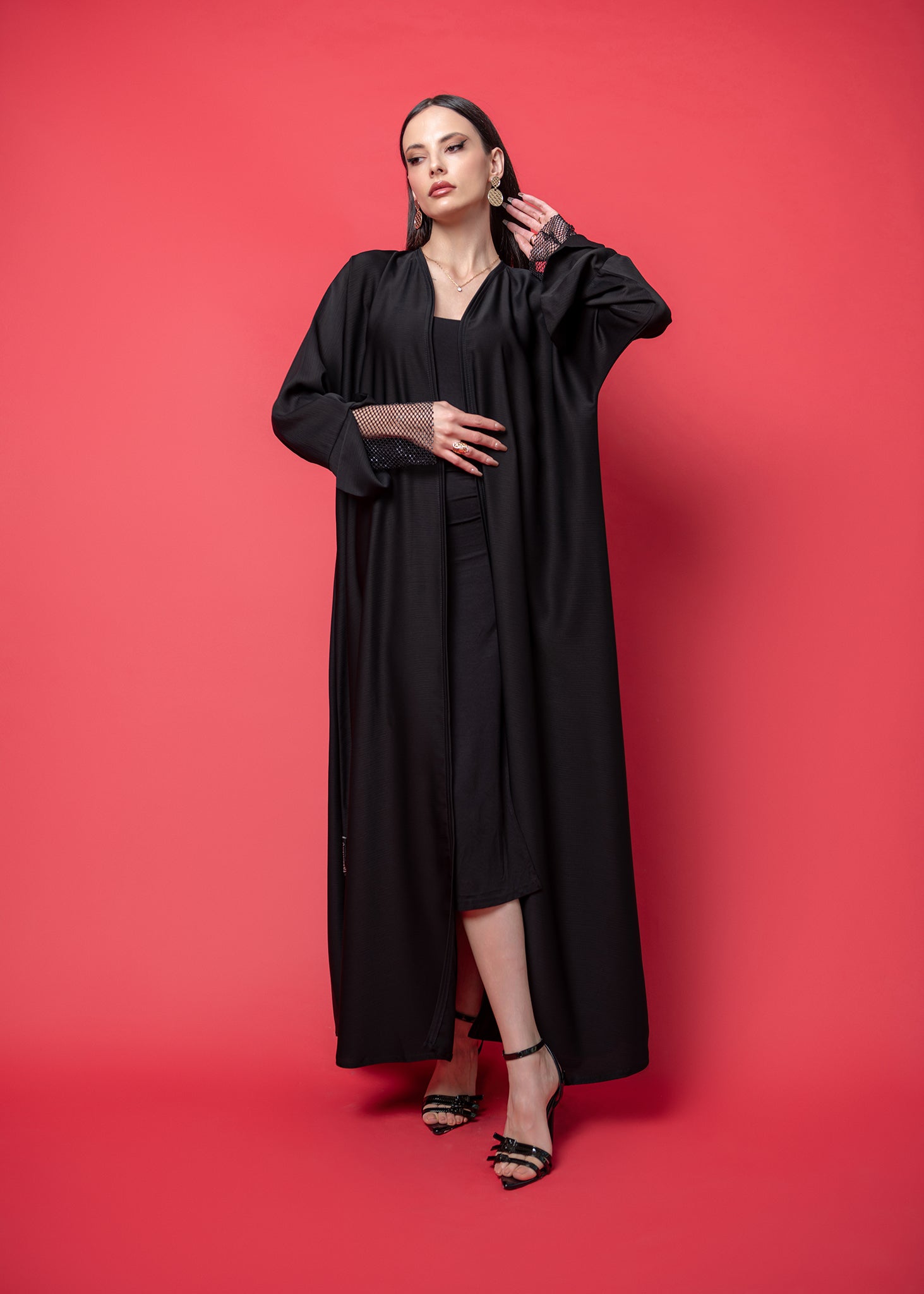 Black crepe Abaya