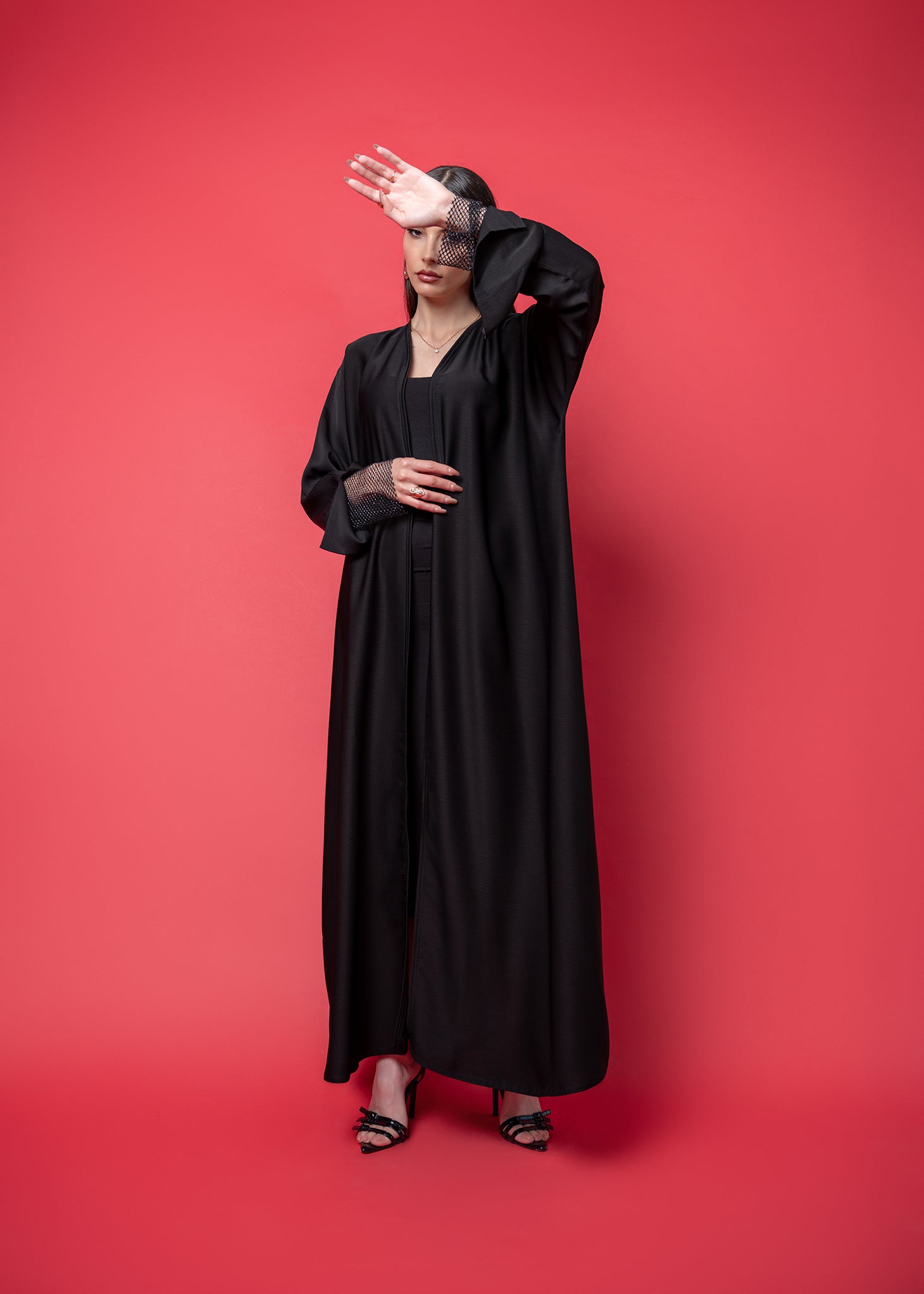 Black crepe Abaya