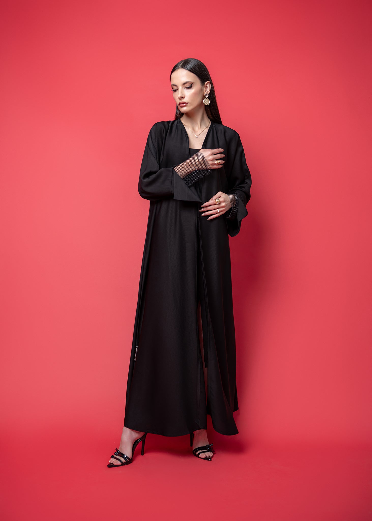 Black crepe Abaya