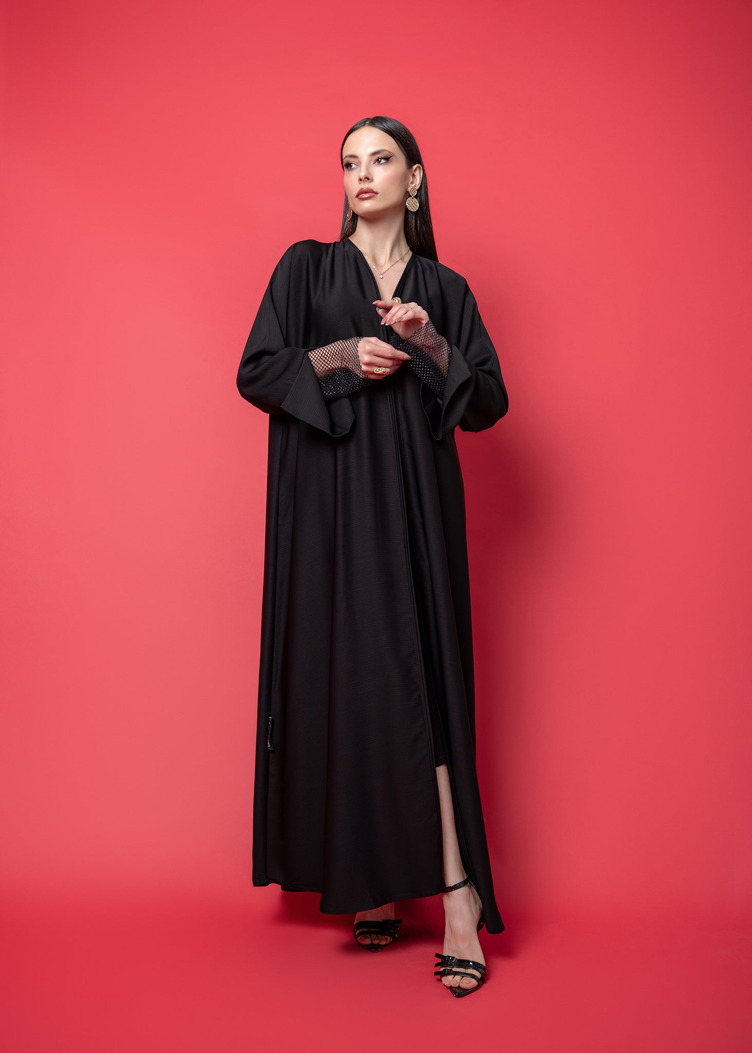 Black crepe Abaya