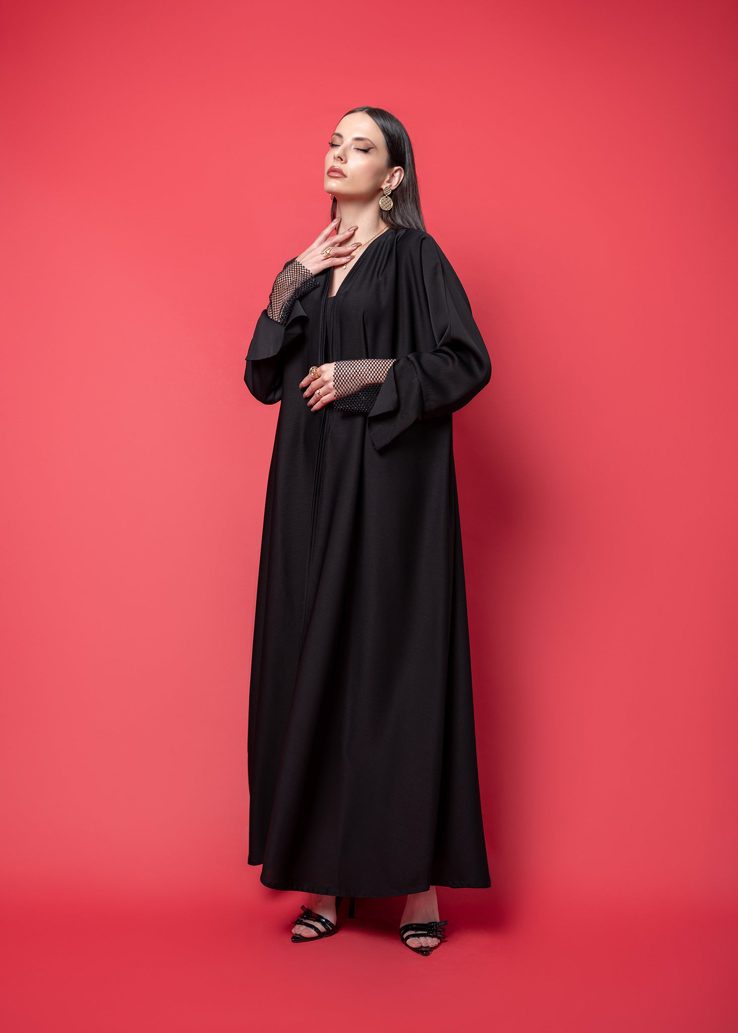 Black crepe Abaya