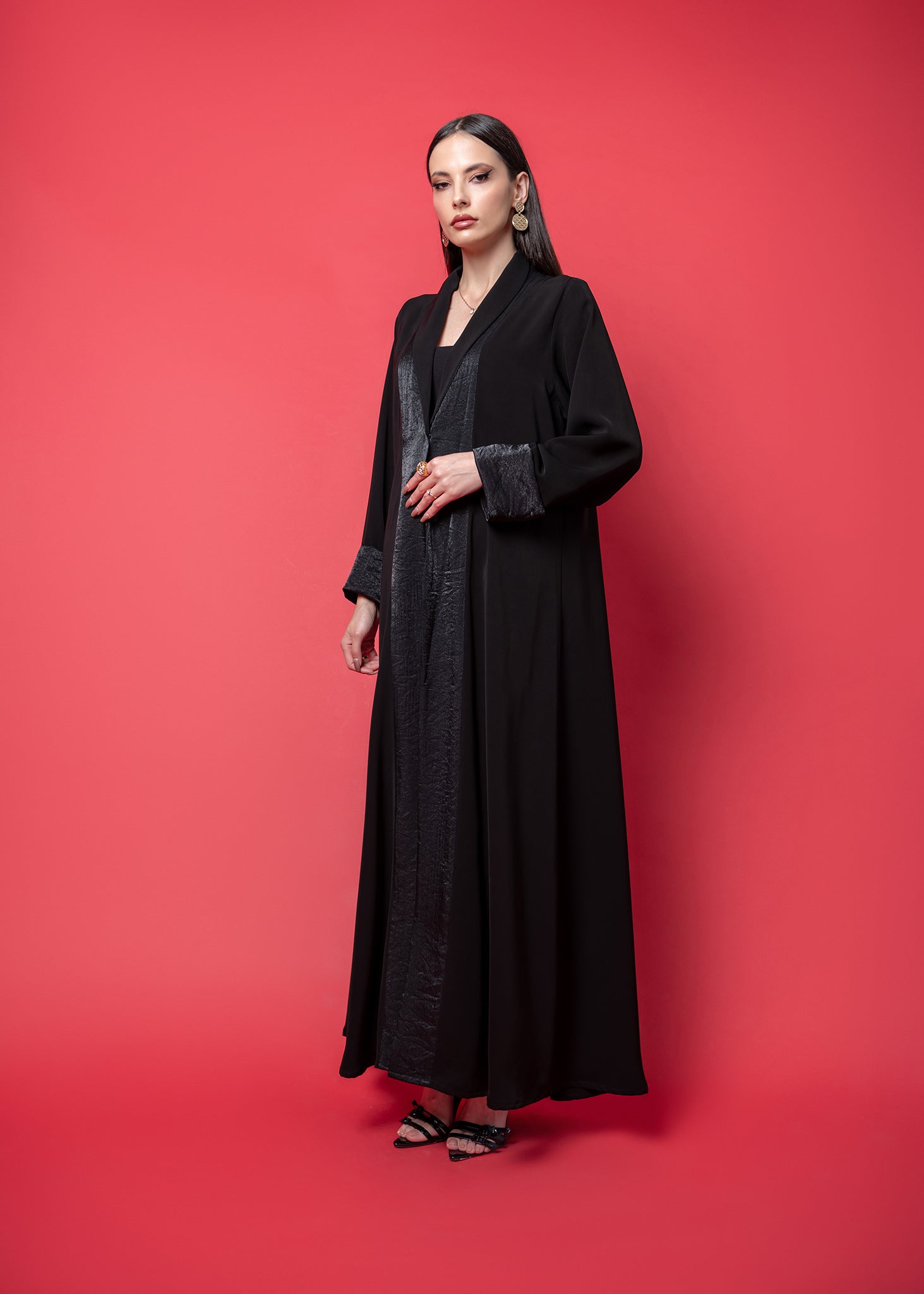 Black crepe Abaya