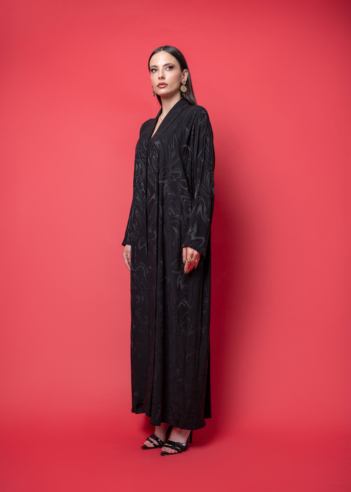 Black crepe Abaya