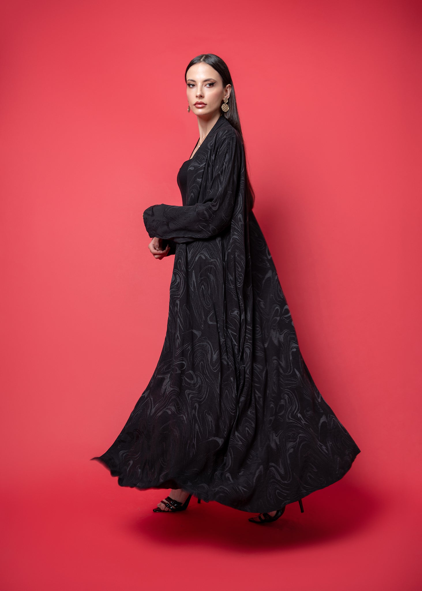 Black crepe Abaya