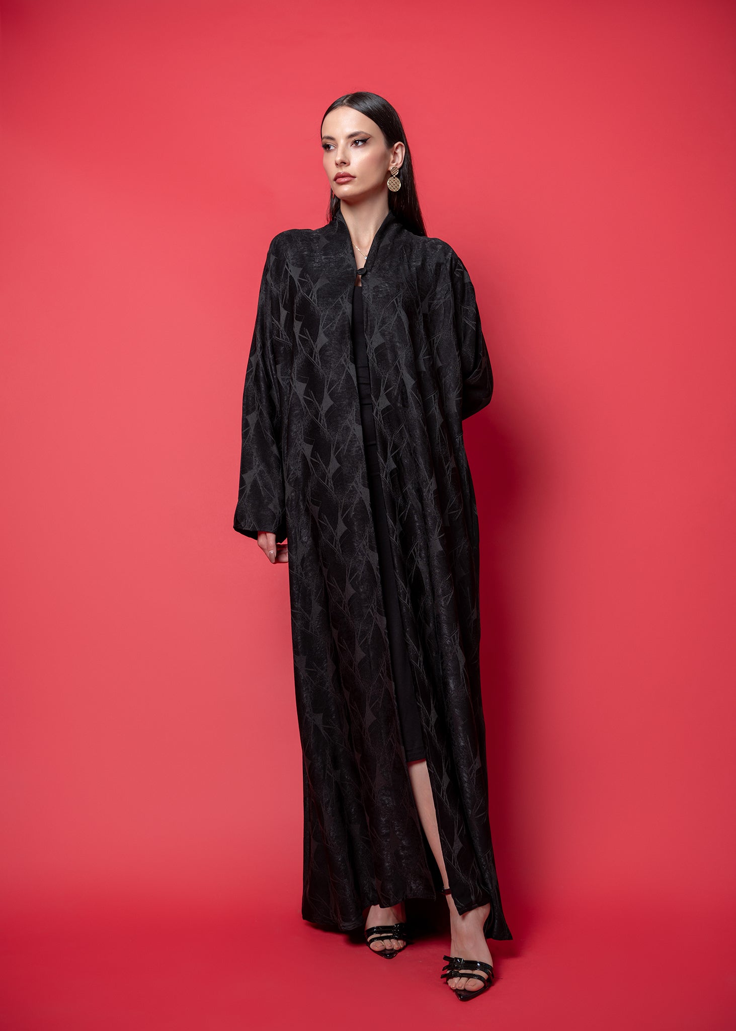 Black crepe Abaya