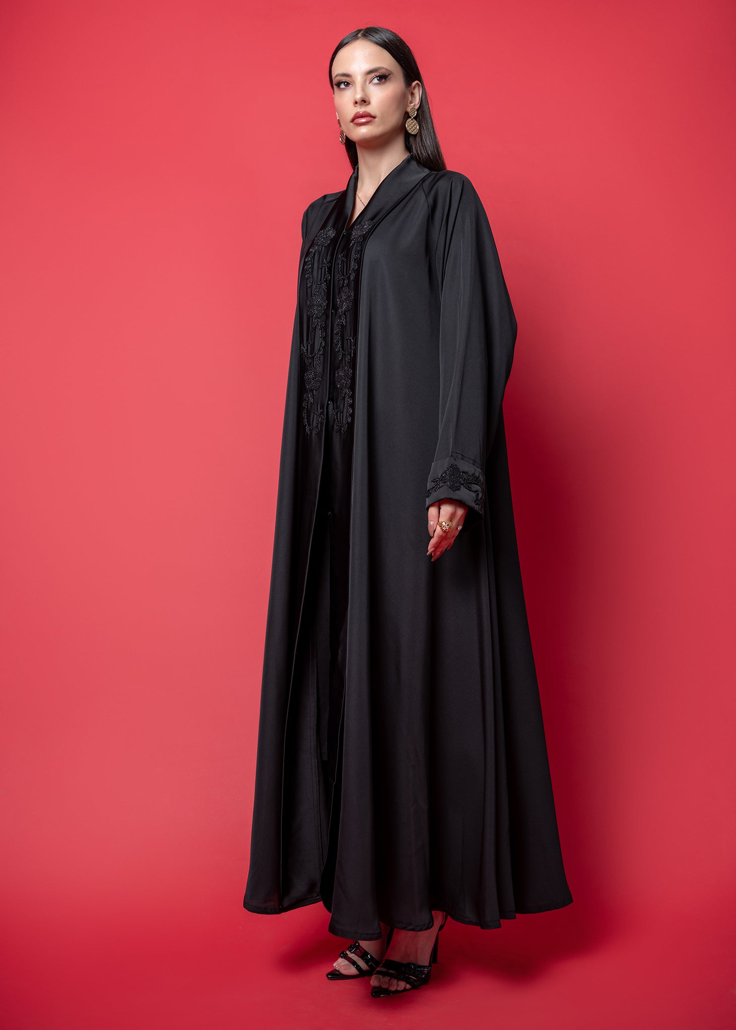 Black crepe Abaya