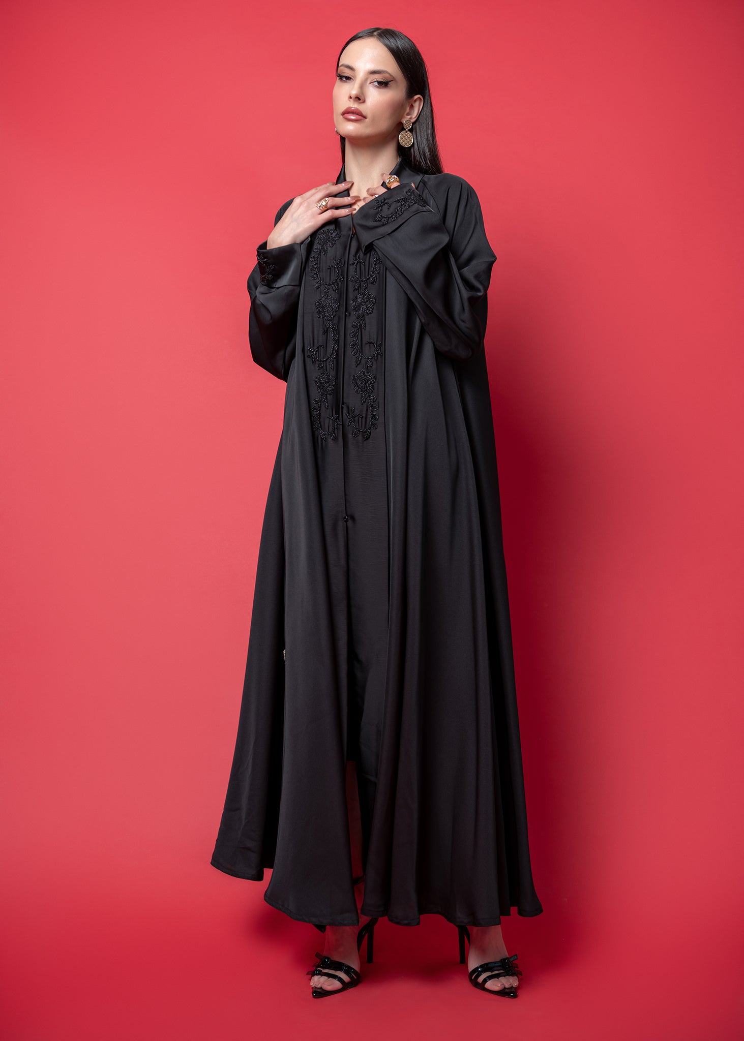 Black crepe Abaya