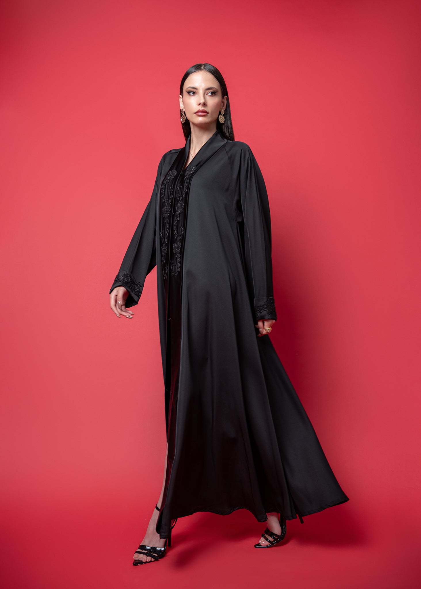 Black crepe Abaya