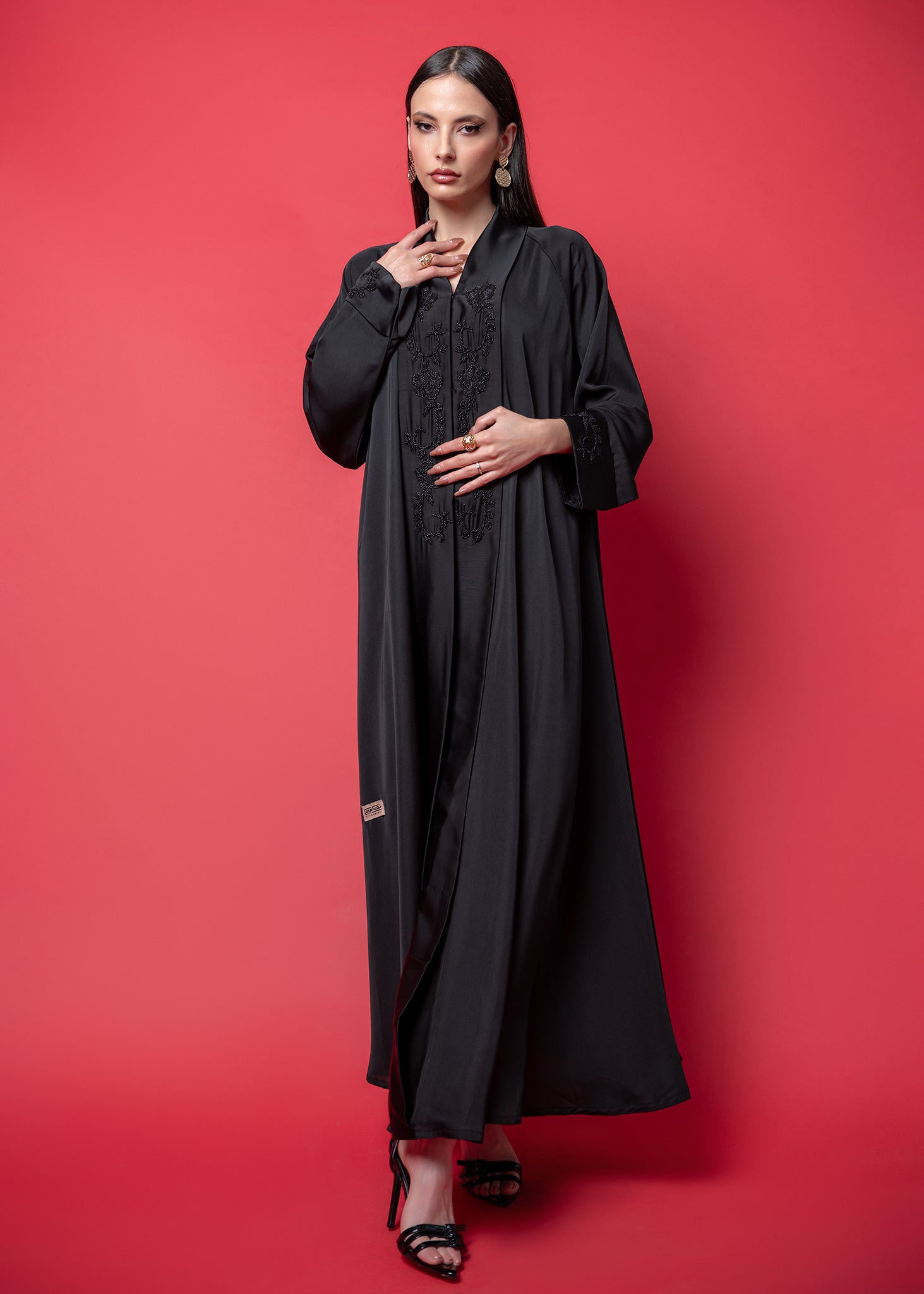 Black crepe Abaya