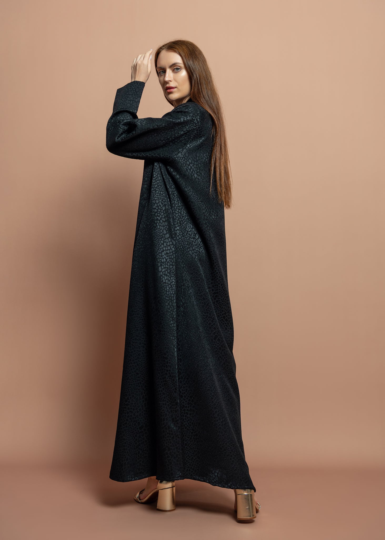 Black crepe Abaya