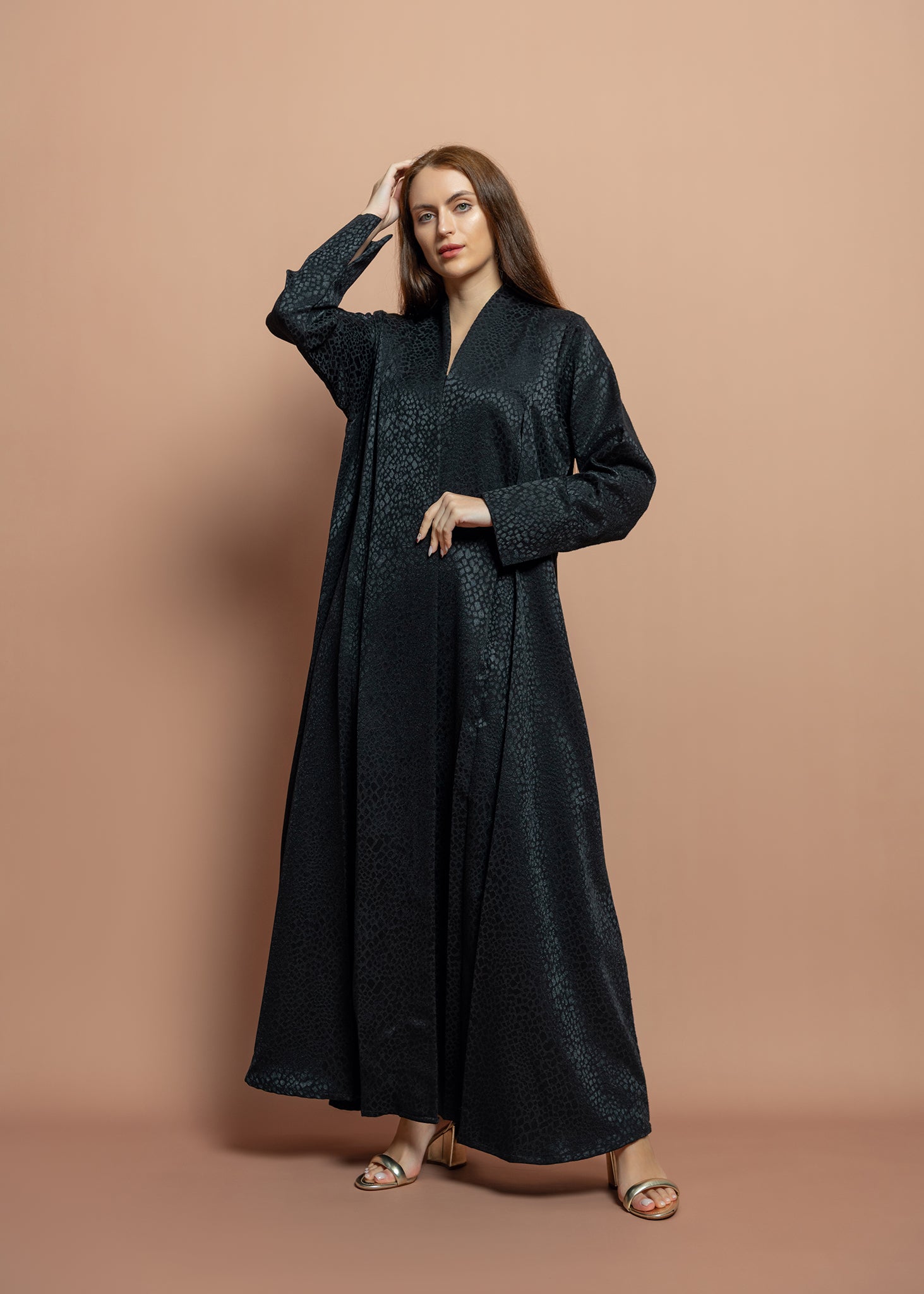 Black crepe Abaya