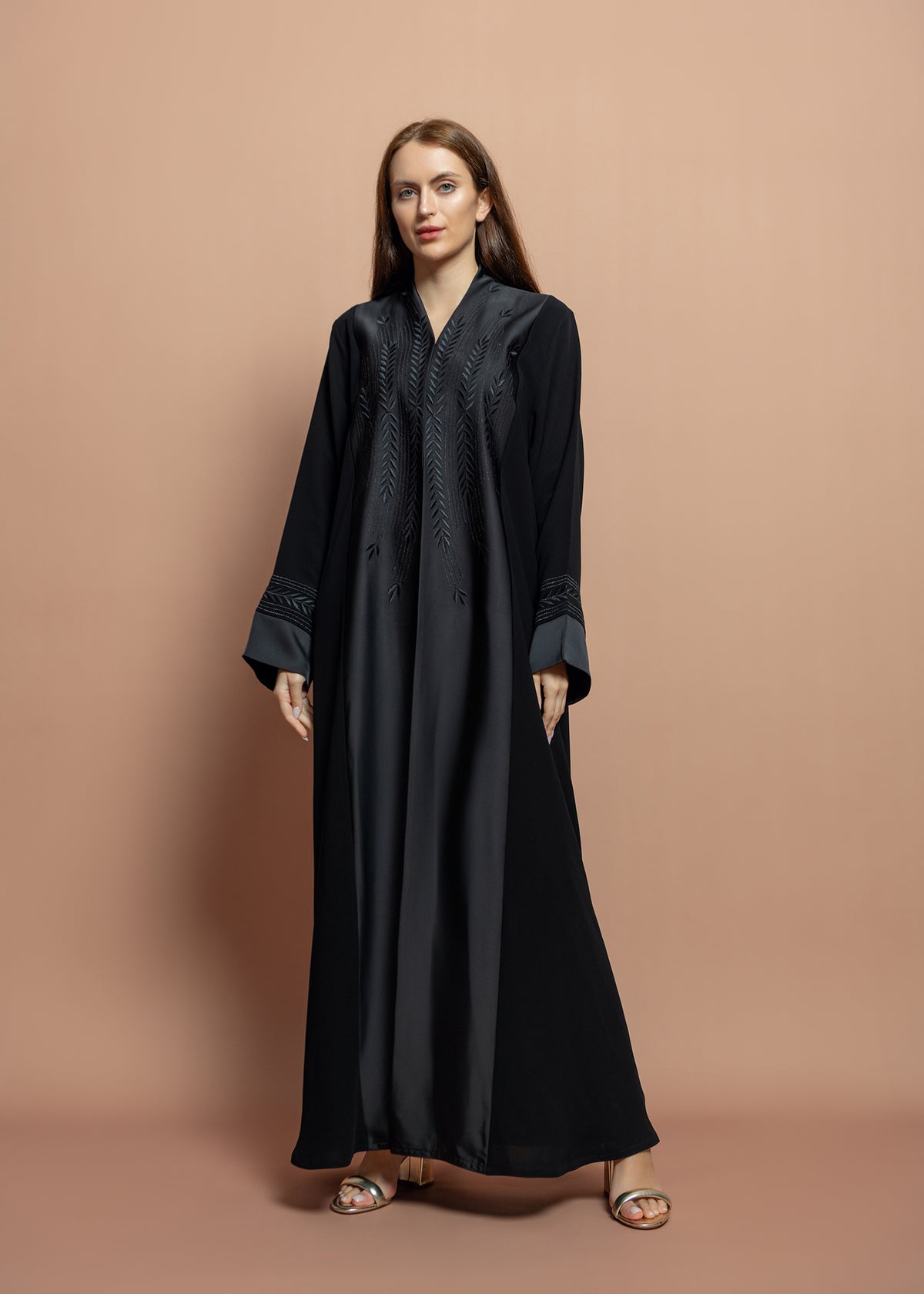 Black crepe Abaya