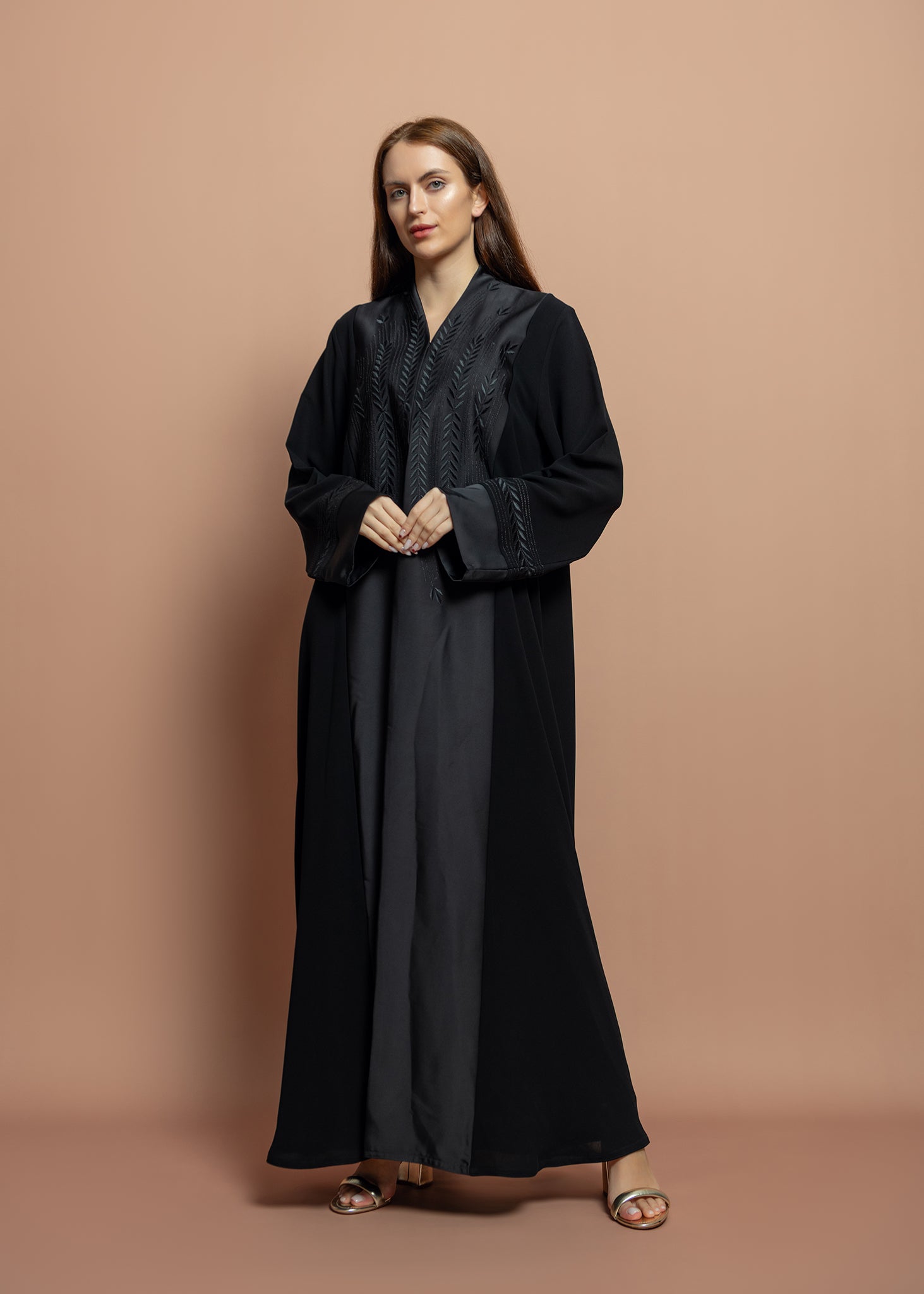 Black crepe Abaya
