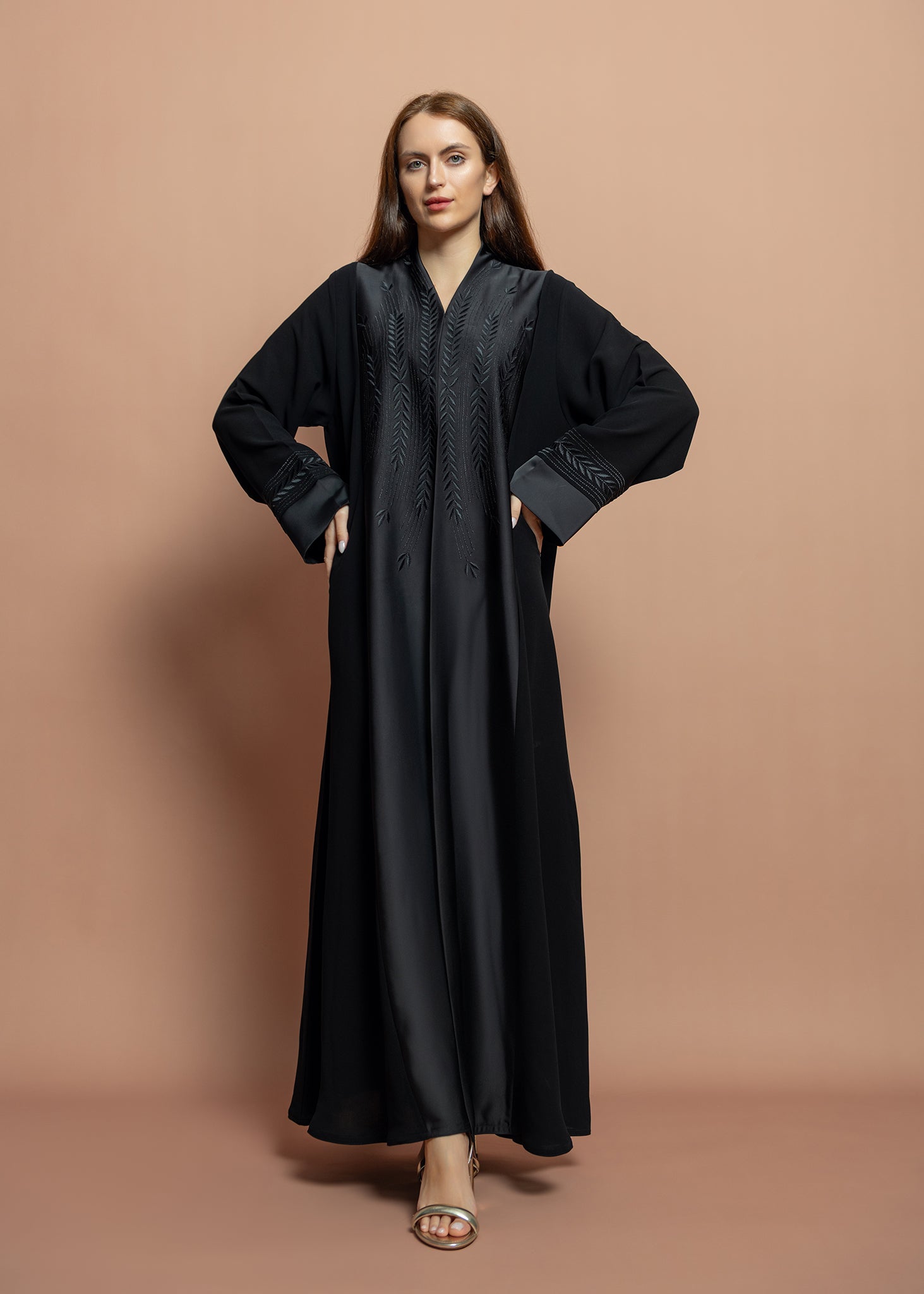 Black crepe Abaya