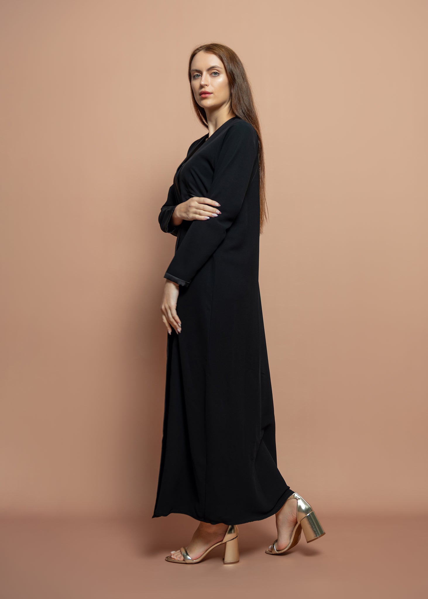 Black crepe Abaya