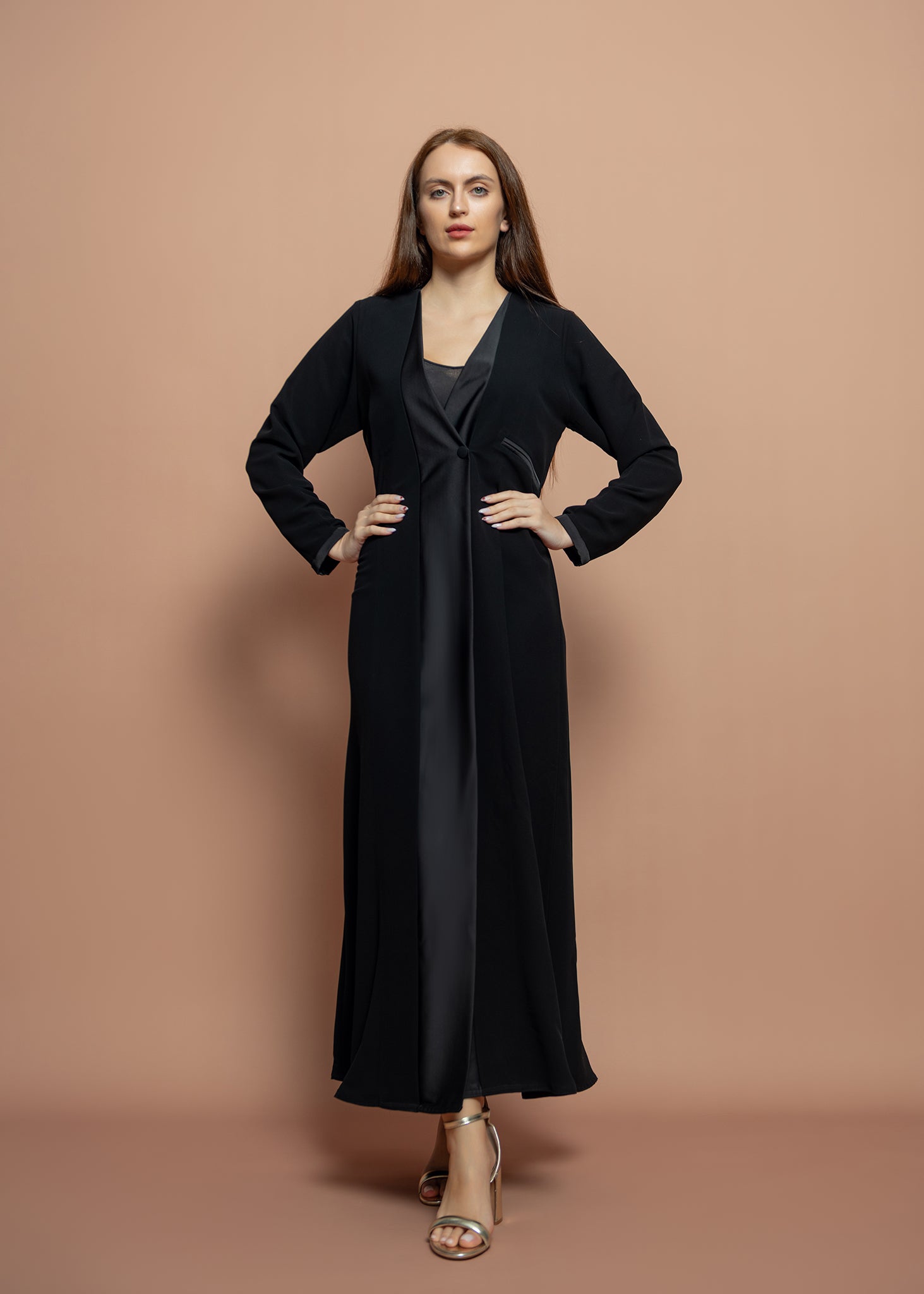 Black crepe Abaya