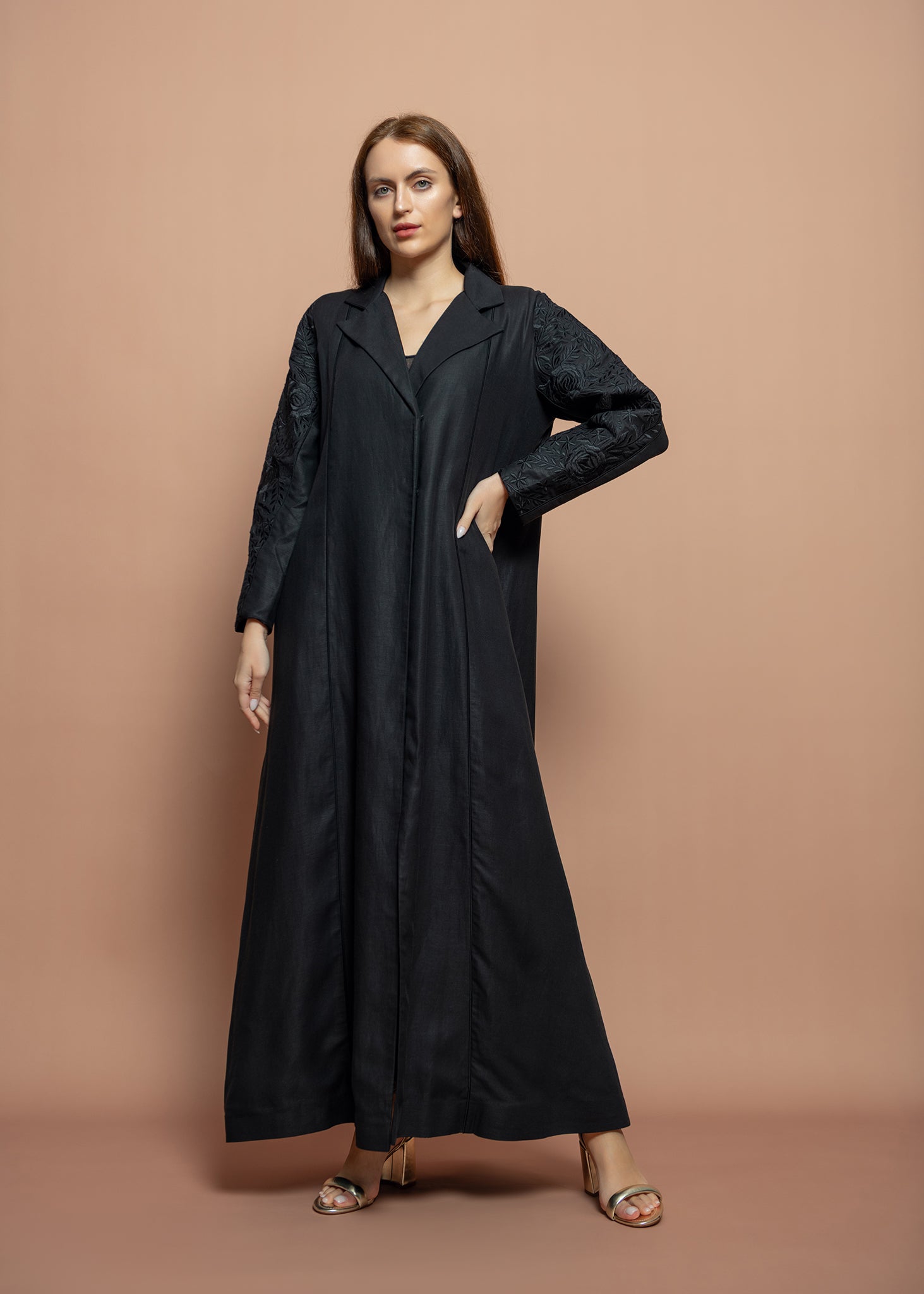 Black crepe Abaya