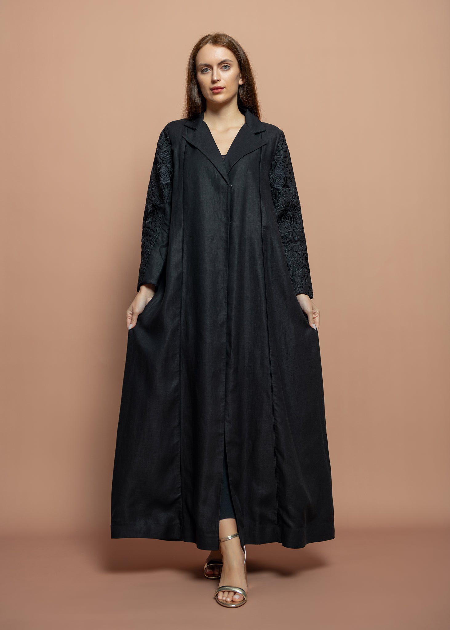 Black crepe Abaya