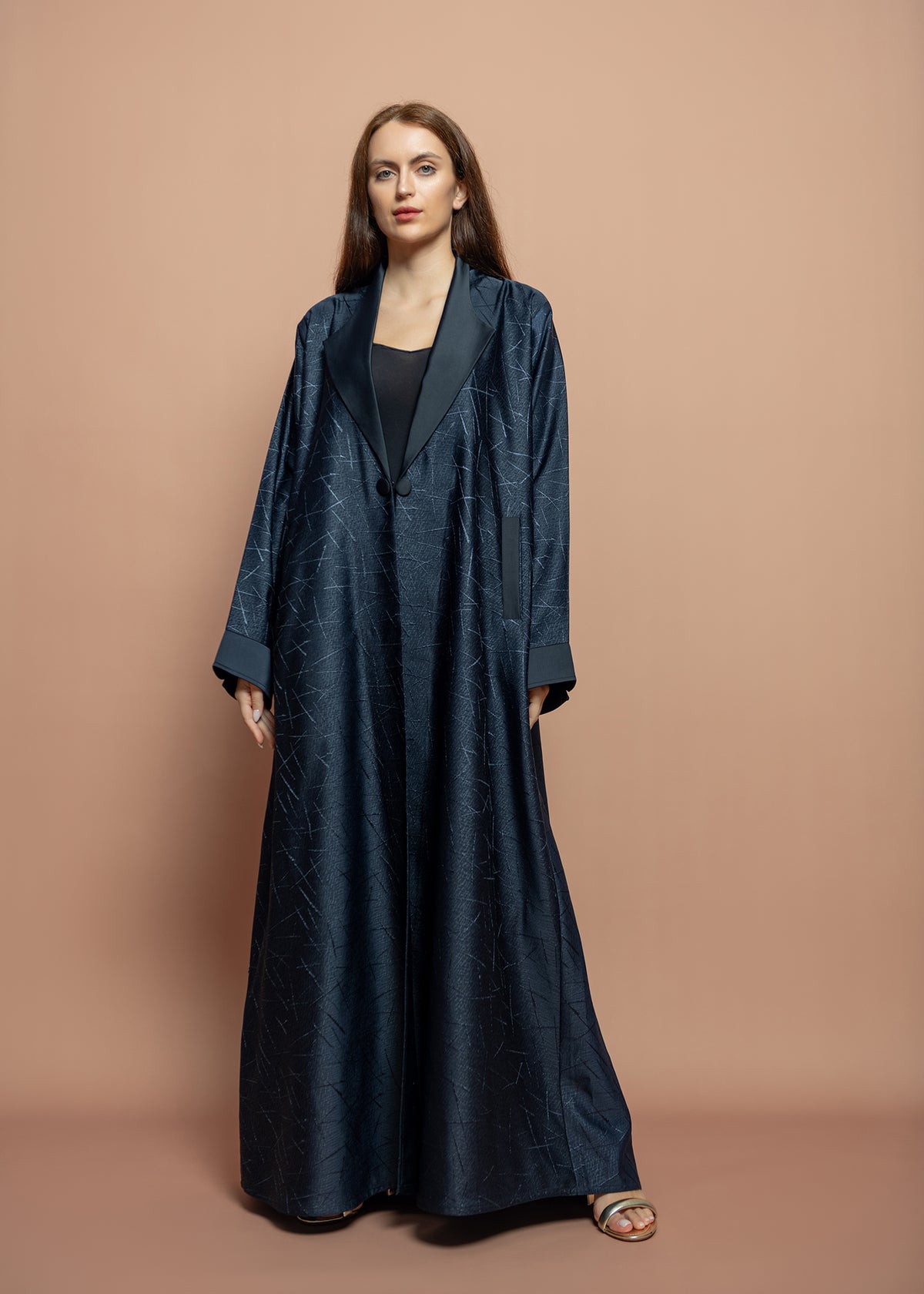 Blue crepe Abaya