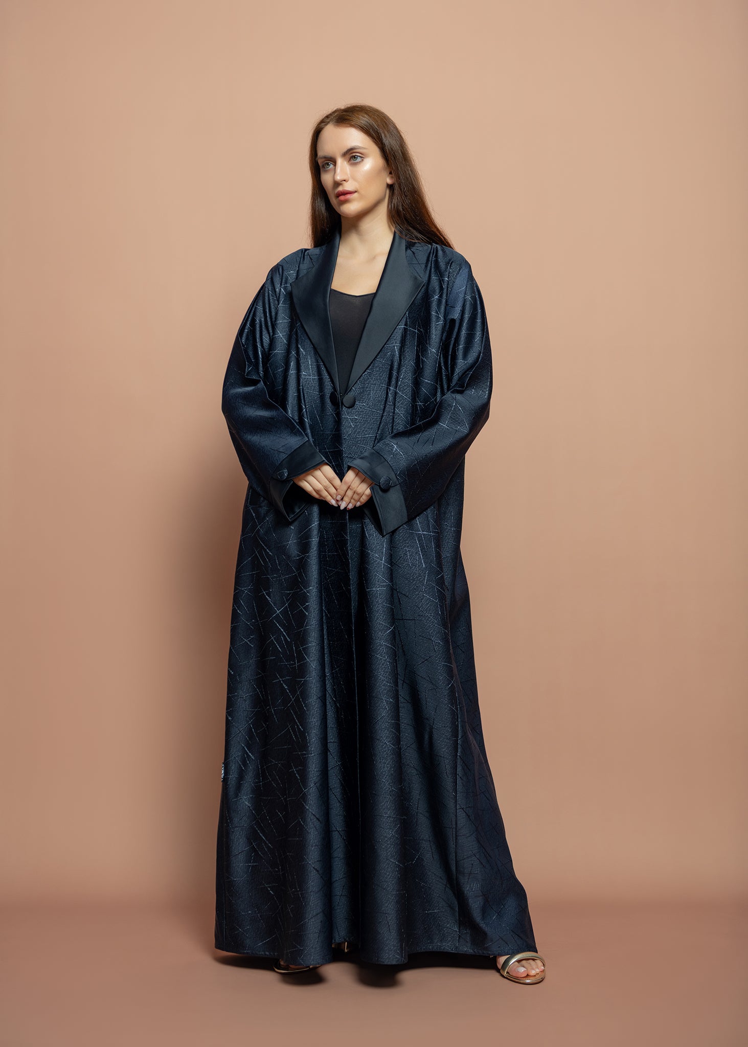 Blue crepe Abaya