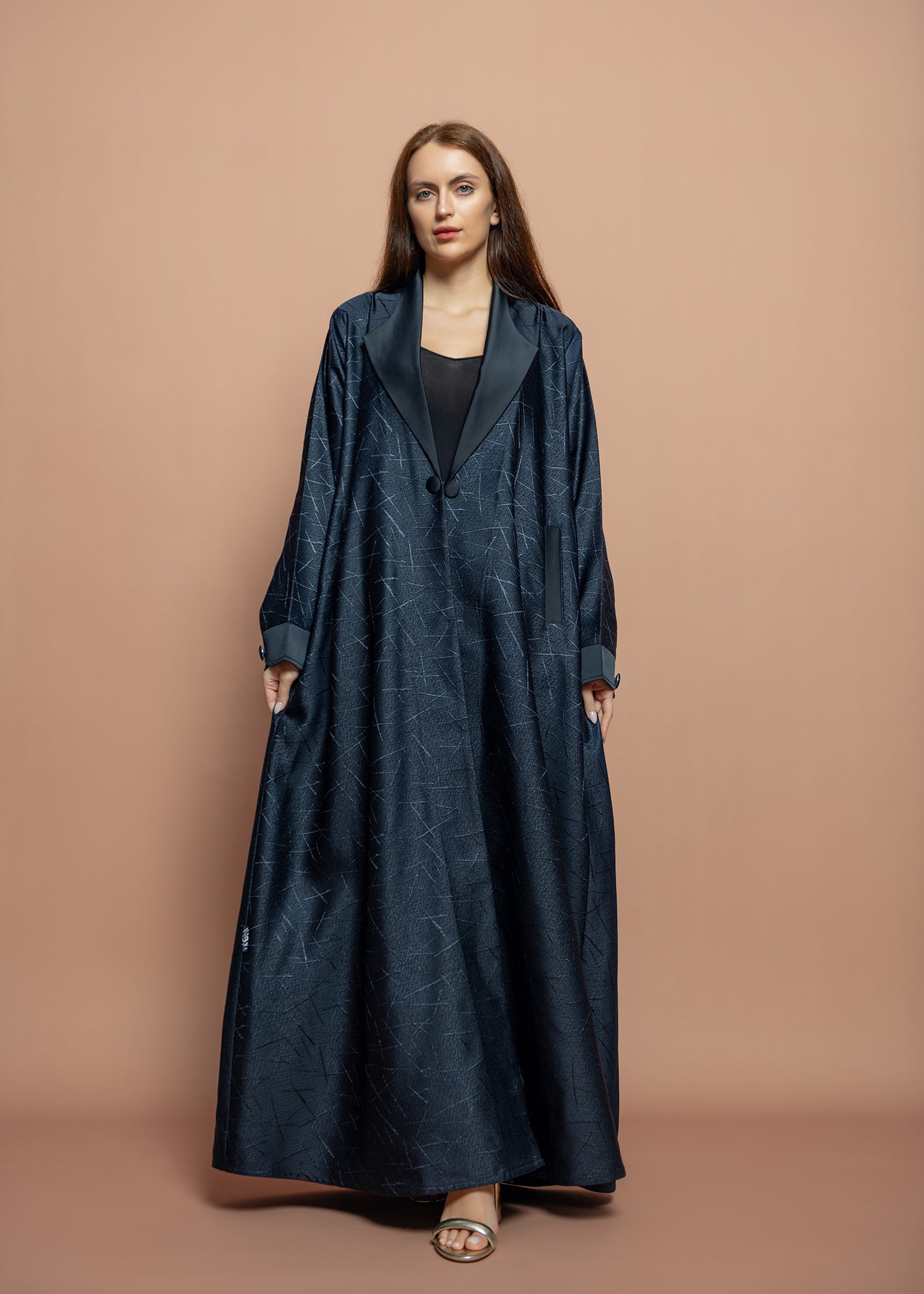 Blue crepe Abaya