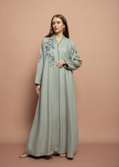 Floral linen Abaya