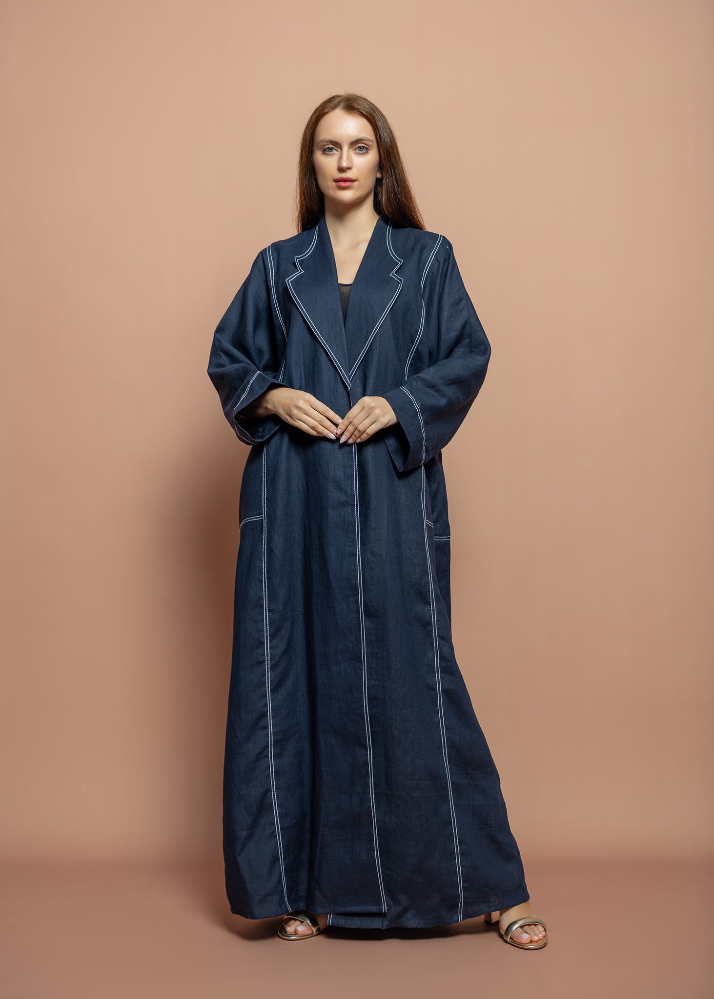Blue linen Abaya