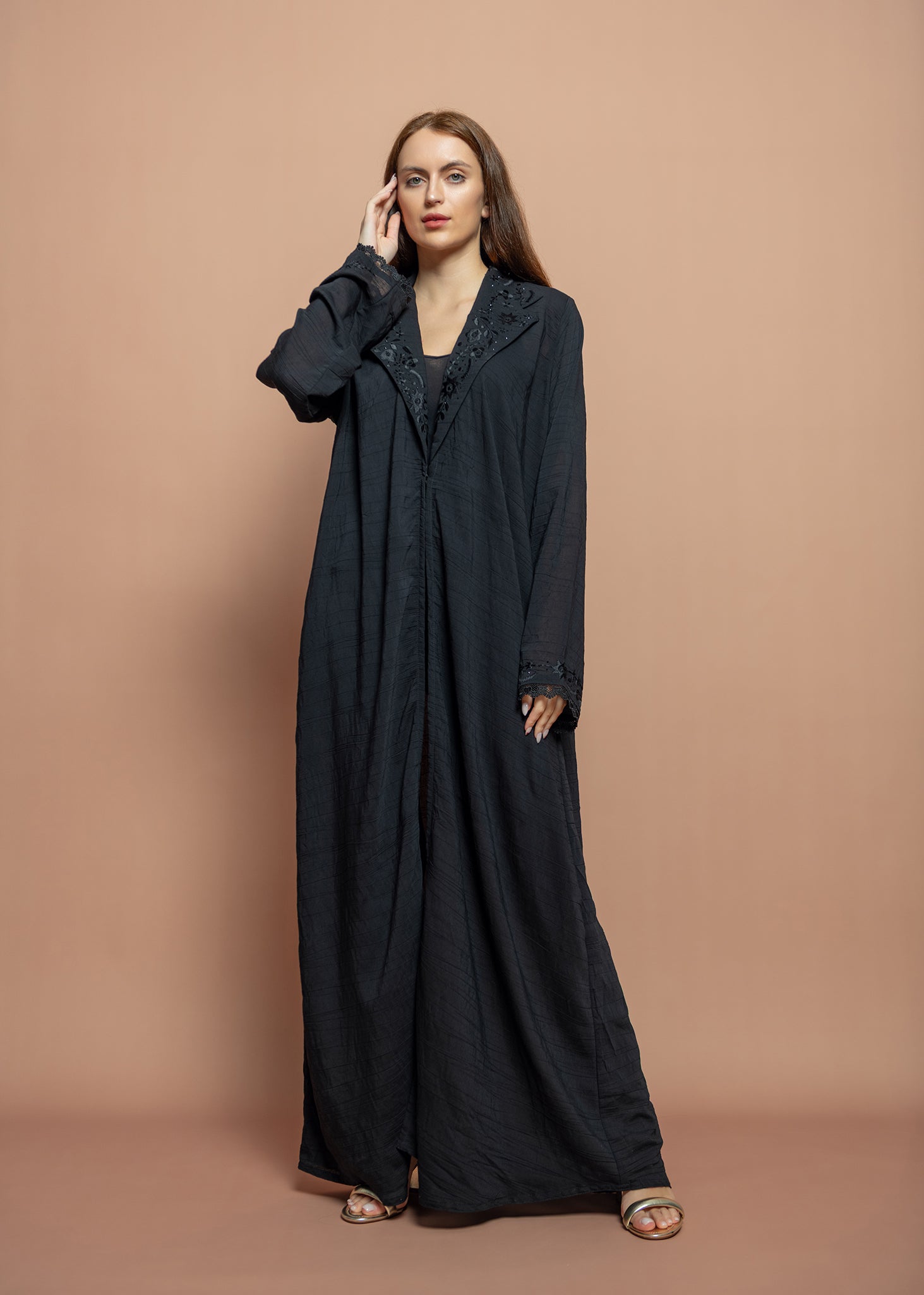 Black crepe Abaya