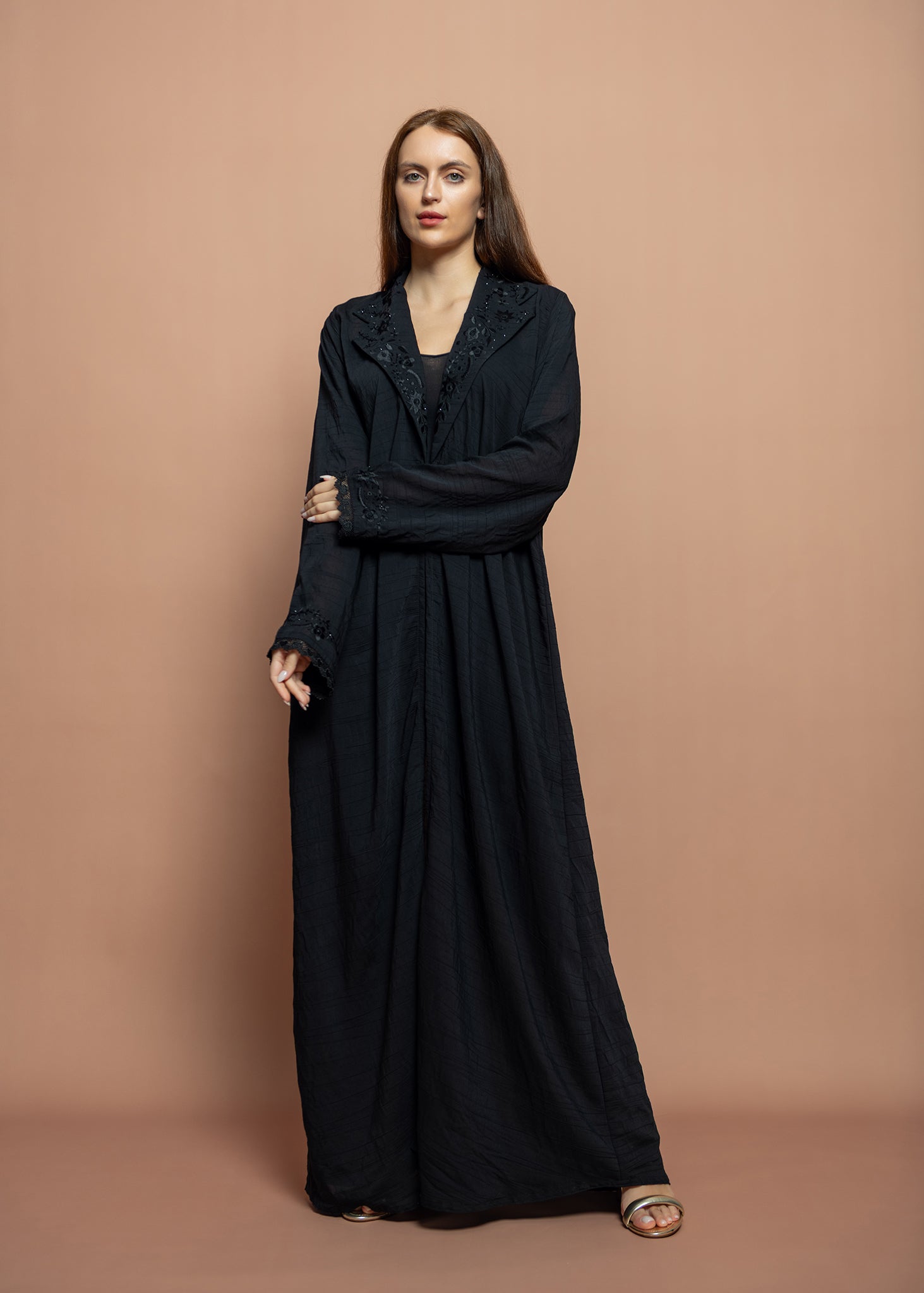 Black crepe Abaya