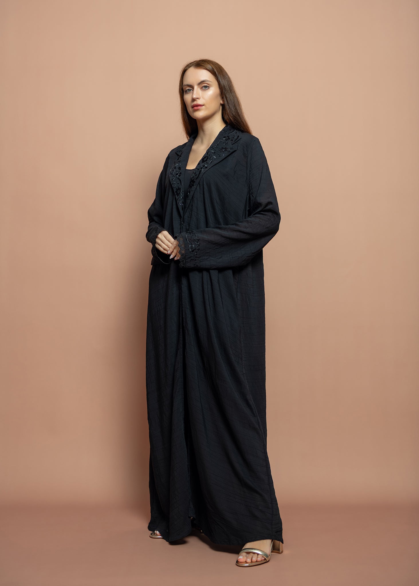 Black crepe Abaya