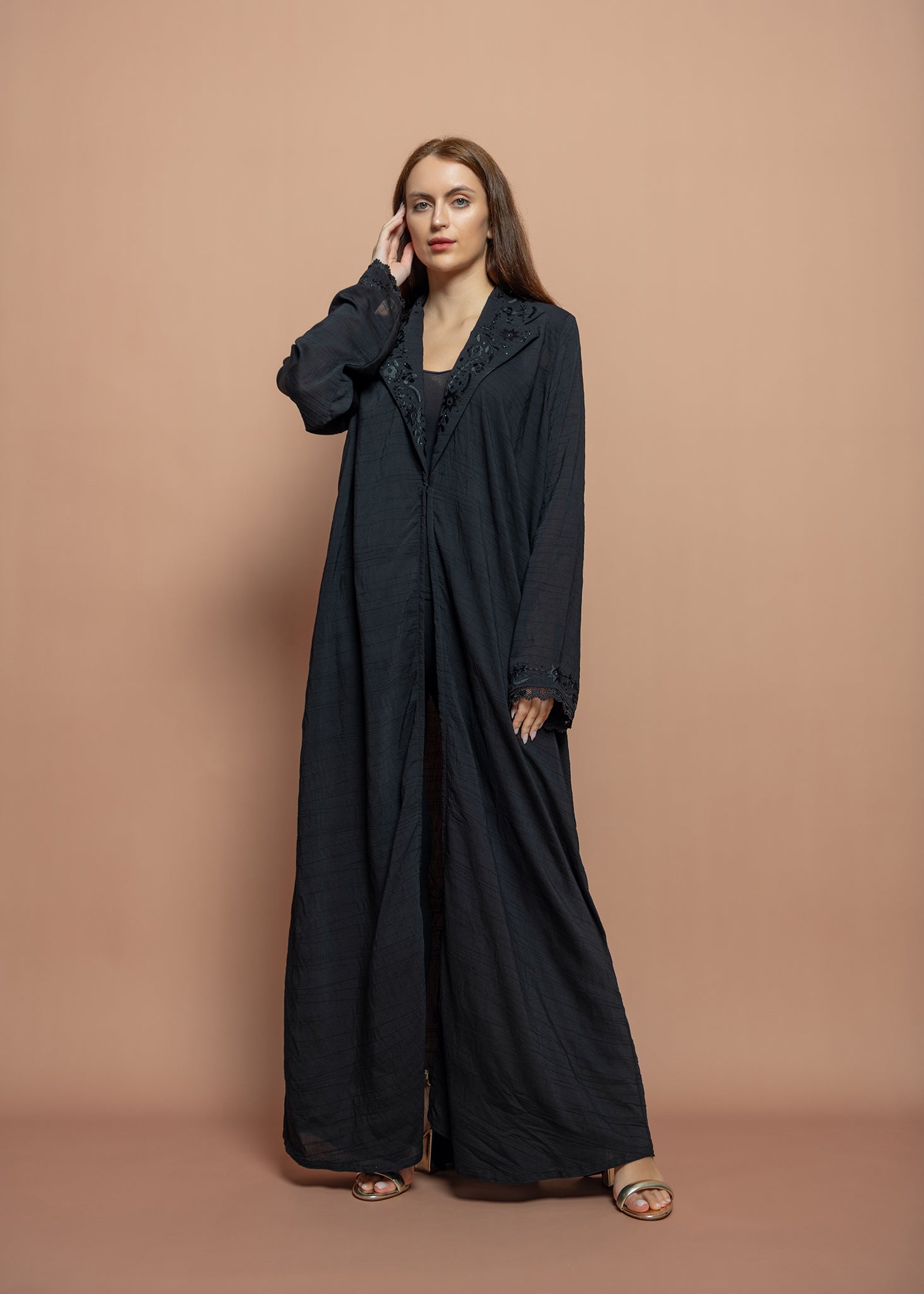 Black crepe Abaya