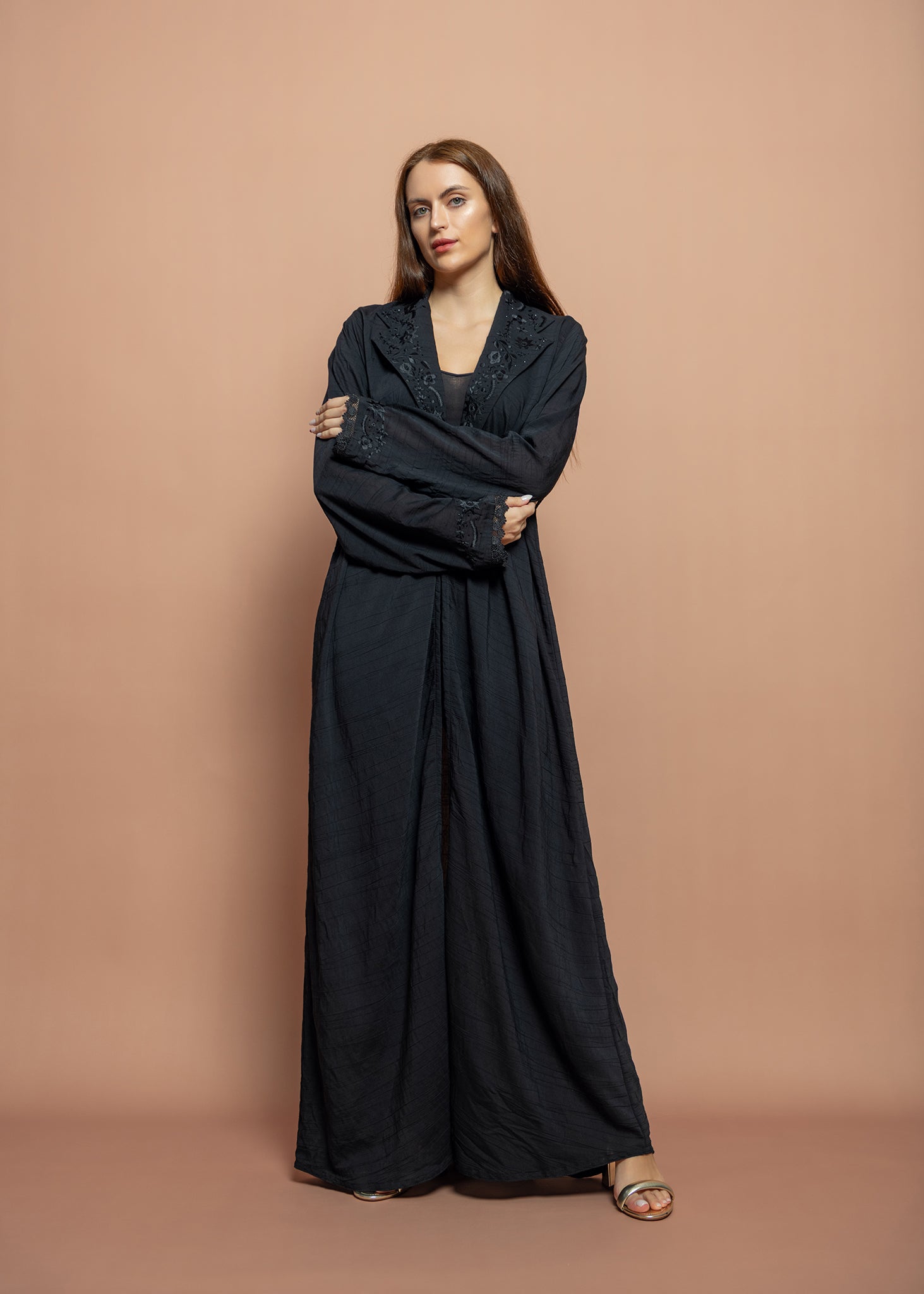 Black crepe Abaya