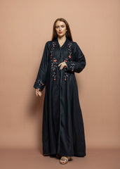 Floral linen Abaya