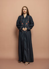 Floral linen Abaya